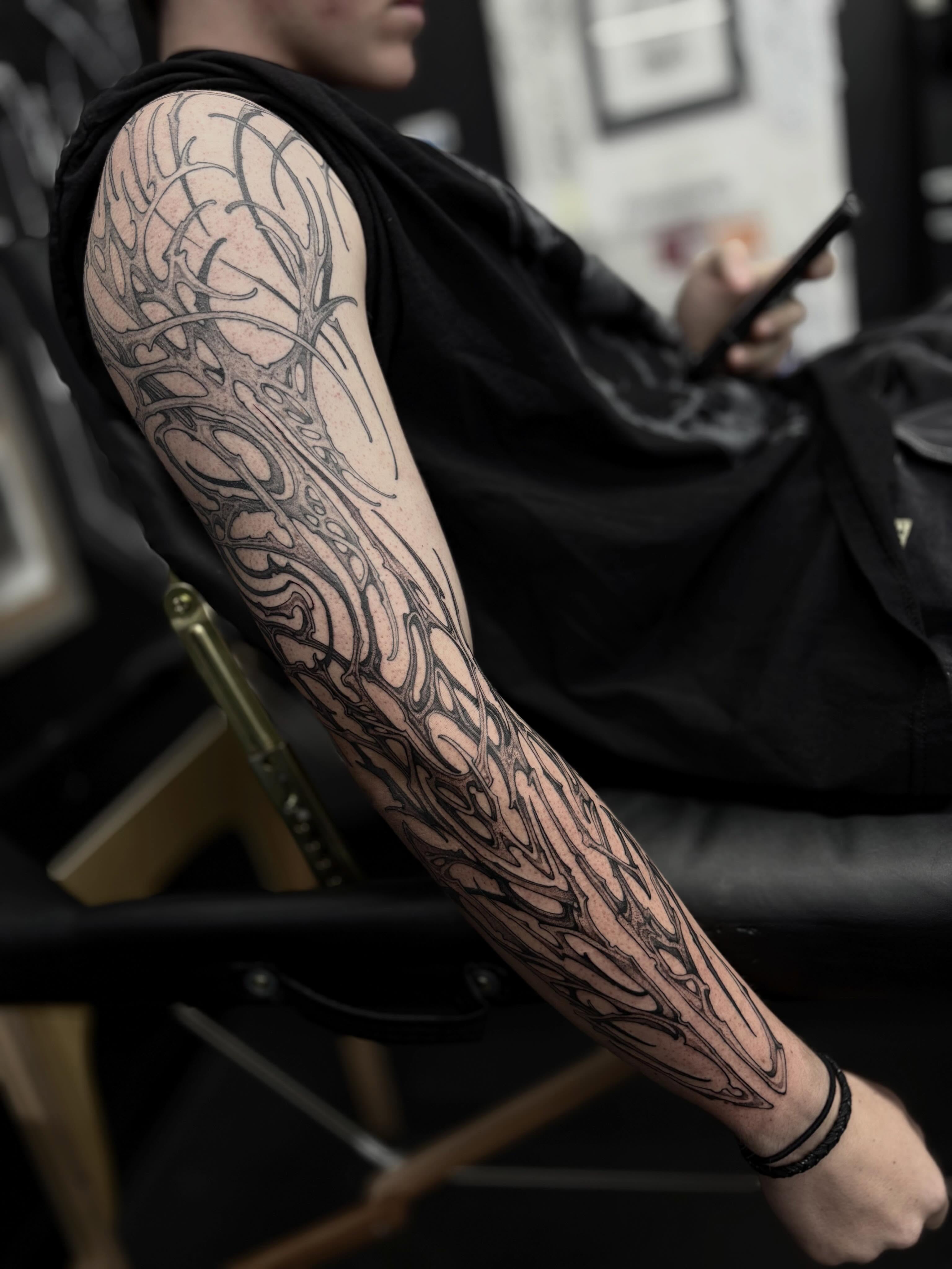 Tattoo by @8jinx9 — black_and_grey