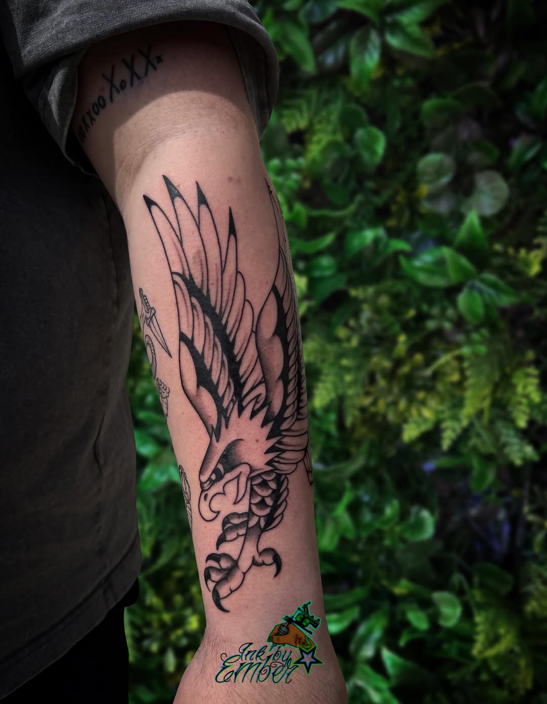 Tattoo by @inkbyember — american_traditional, black_and_grey