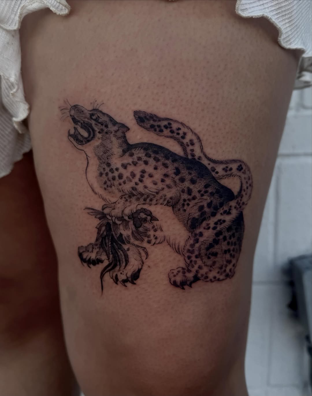 Tattoo by @clairelartstudio — black_and_grey, realism