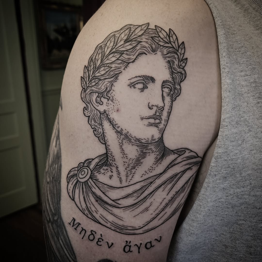 Tattoo by @killingjakob2 — black_and_grey, lettering_script