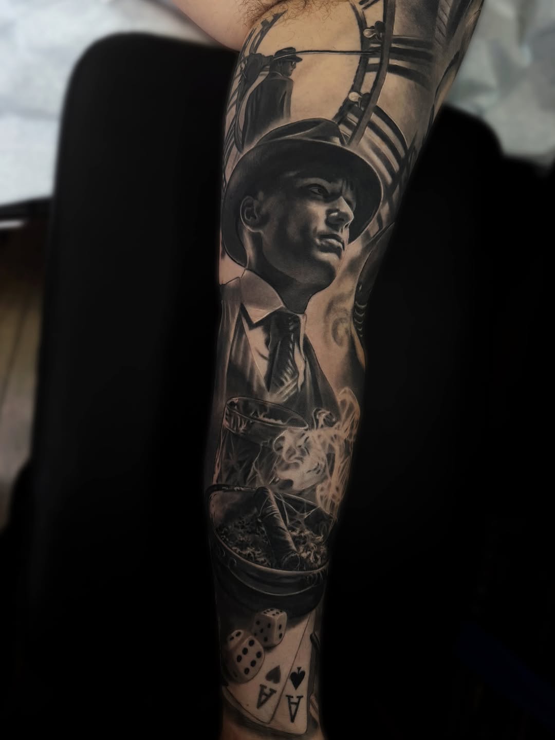 Tattoo by @gabpolflit_tattooartist — realism, black_and_grey