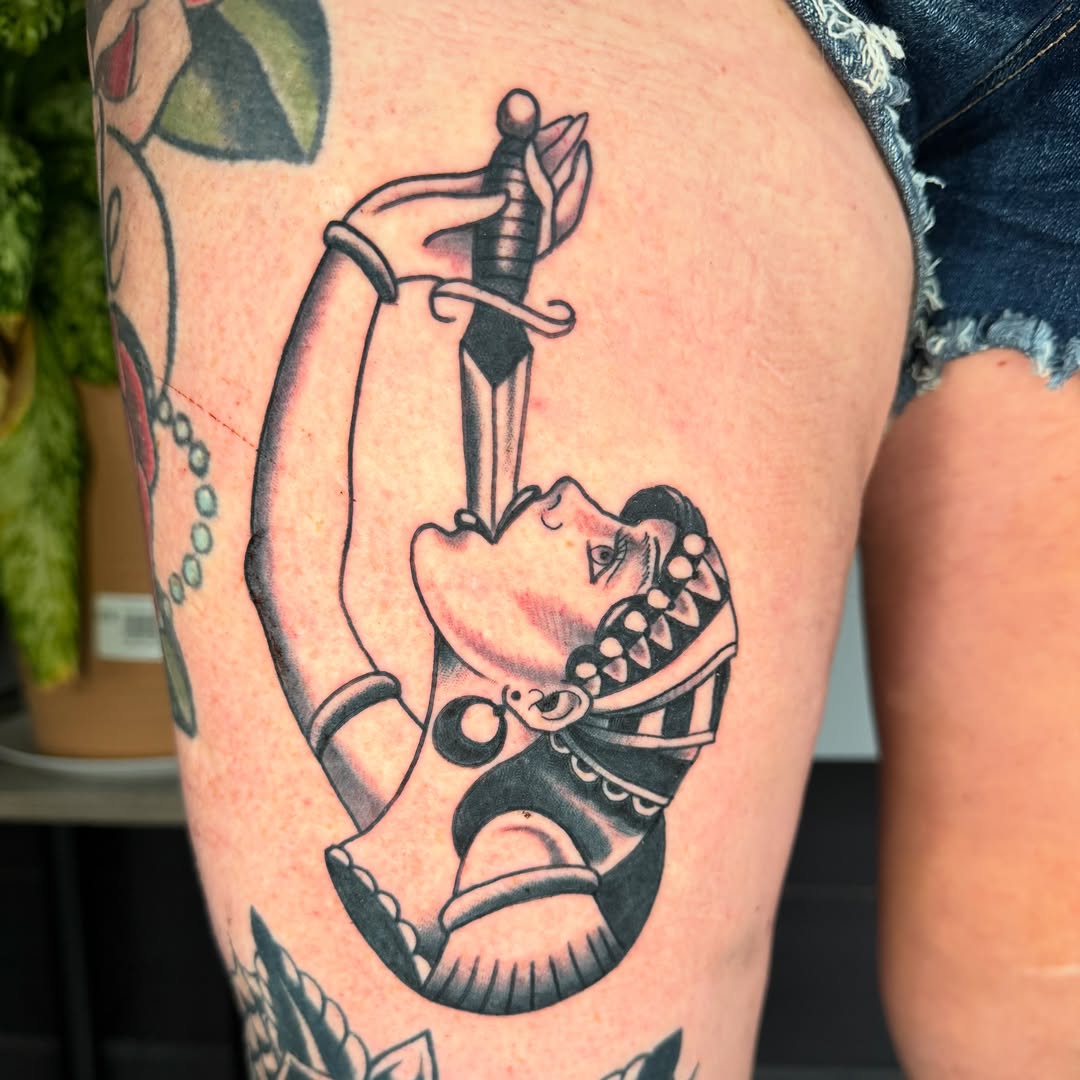 Tattoo by @afaulknertattoos — american_traditional, black_and_grey