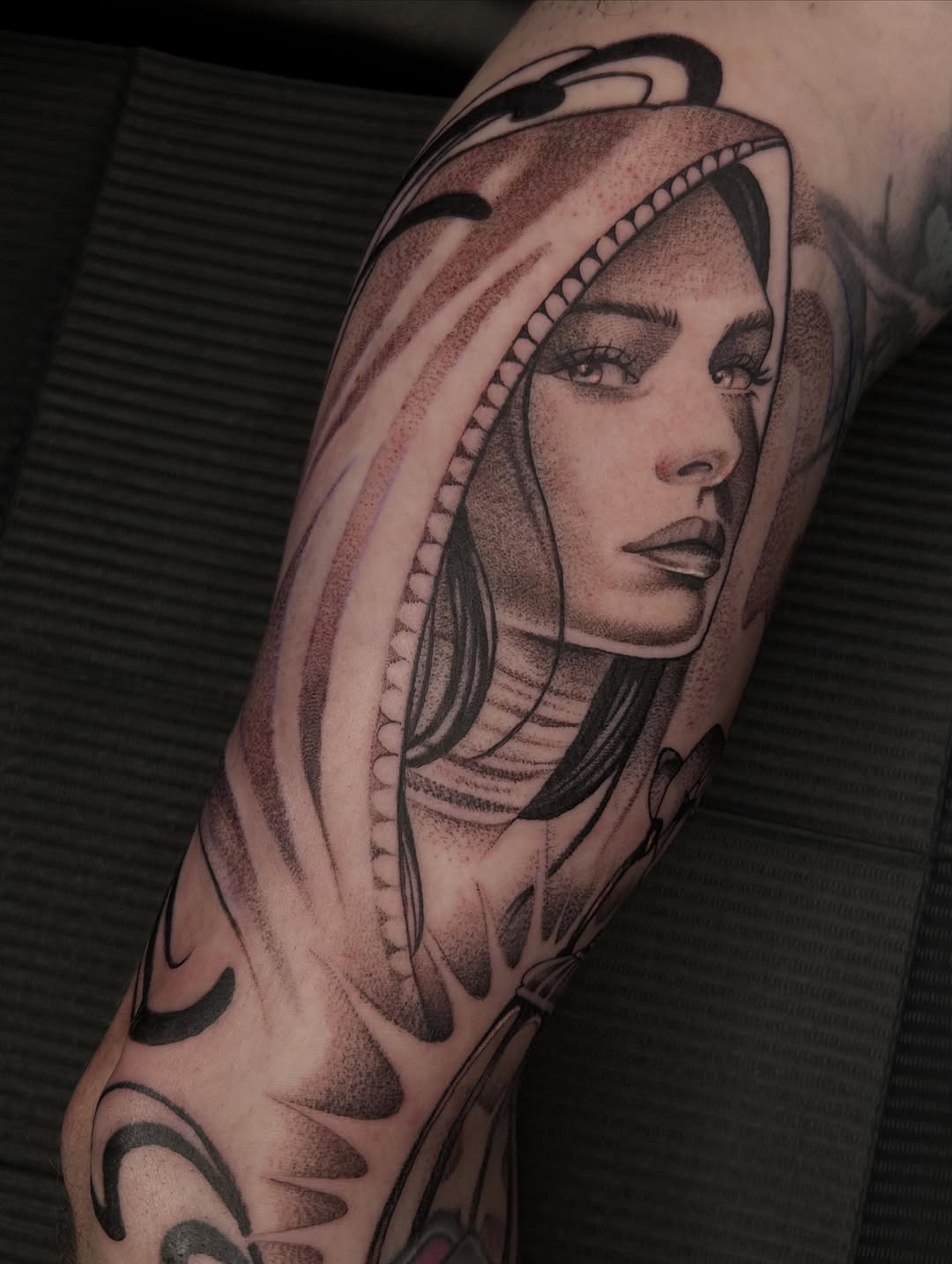 Tattoo by @whitneyh_tattoos — black_and_grey, realism