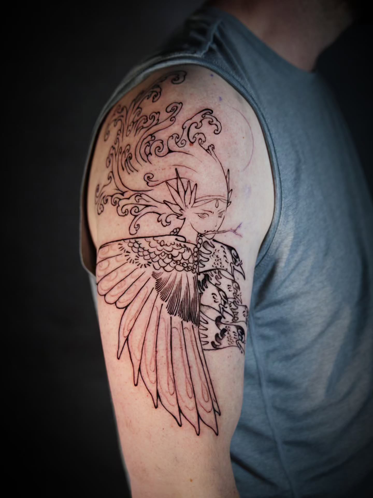 Tattoo by @hyena_lapis — black_and_grey