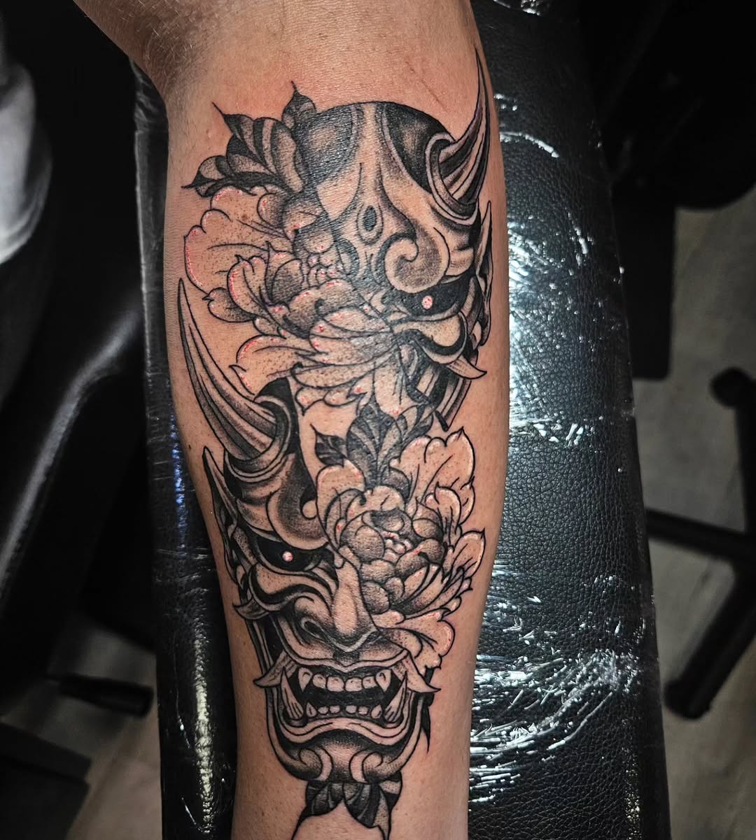 Tattoo by @babyghoul_inked — japanese_irezumi, black_and_grey