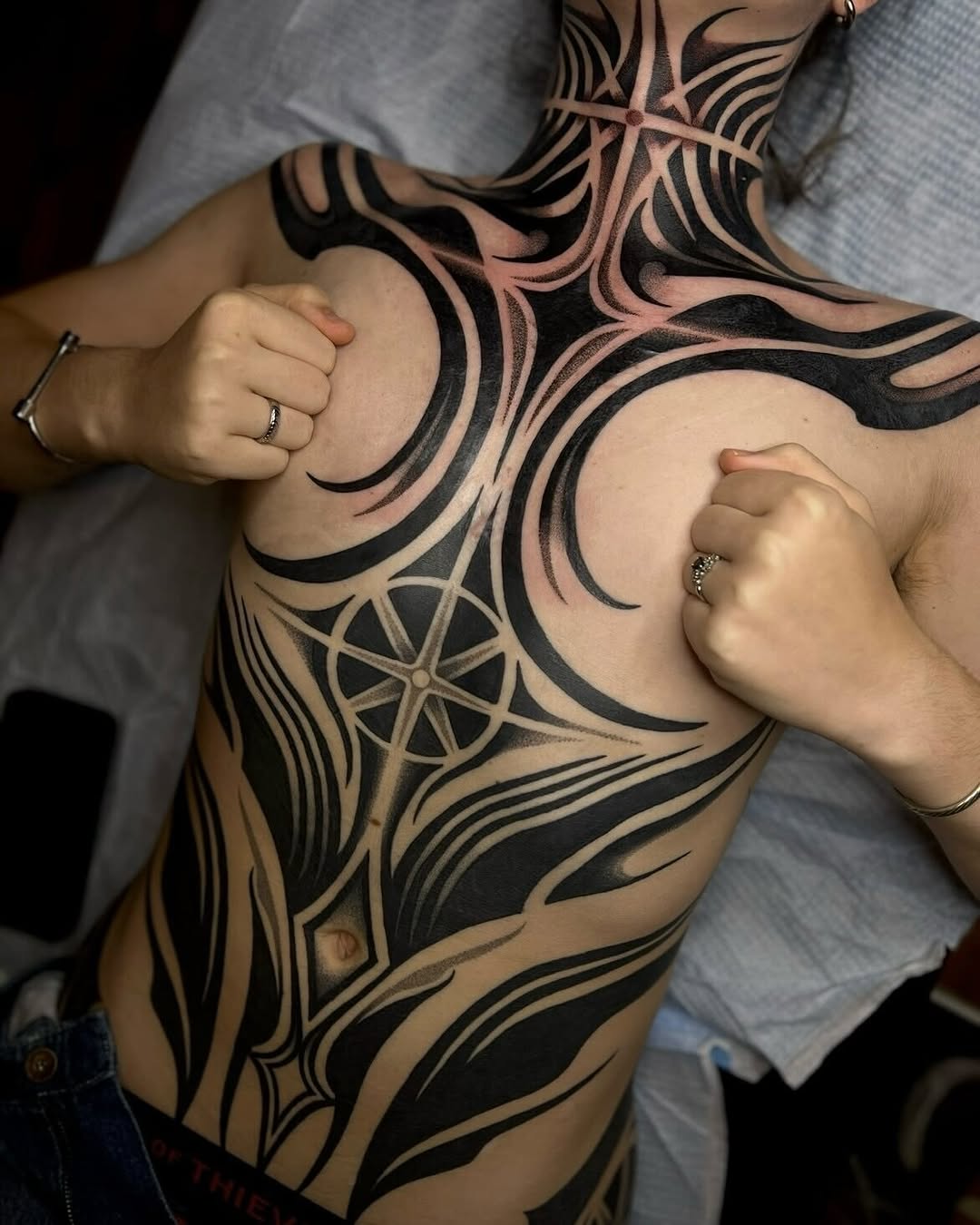 Tattoo by @katnoirink — blackwork, geometric