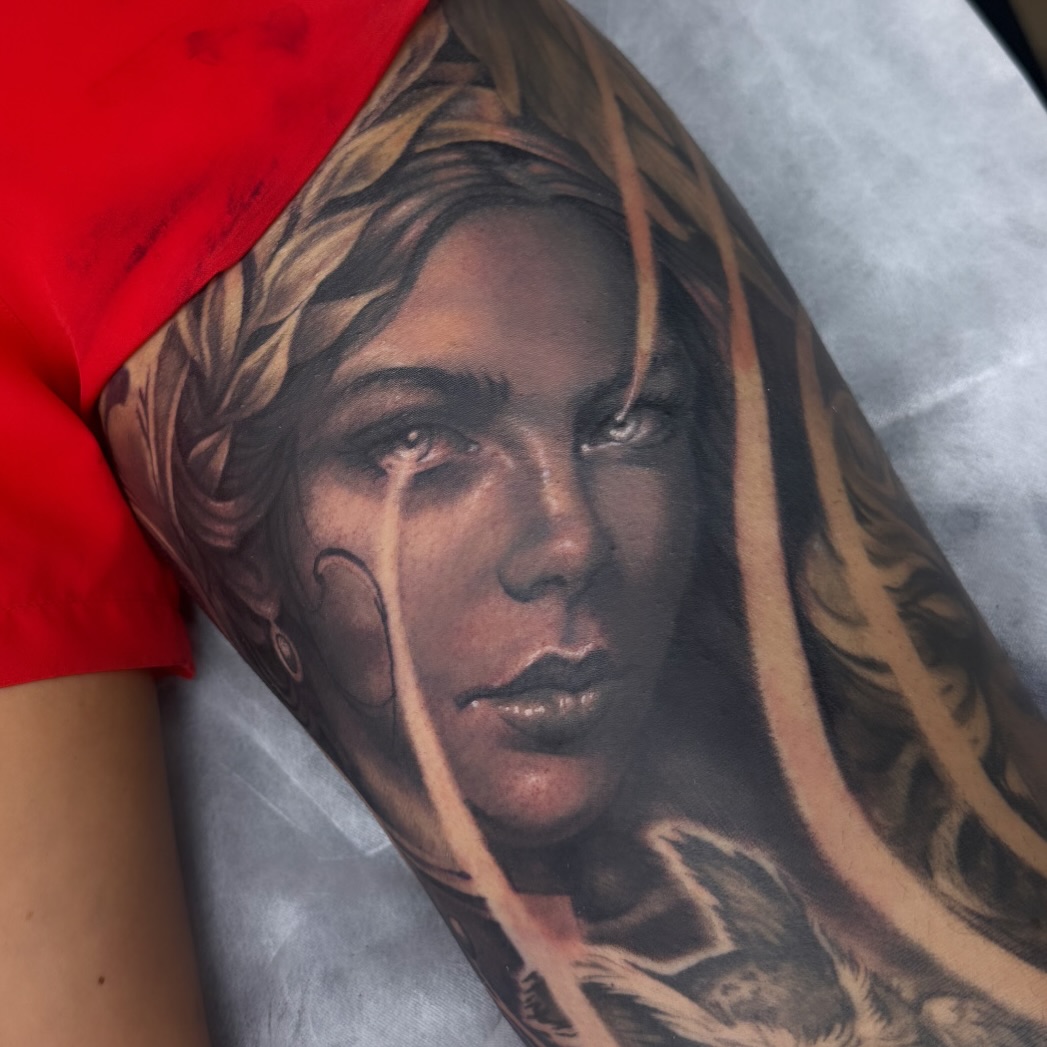 Tattoo by @tatsbyalia — realism, black_and_grey