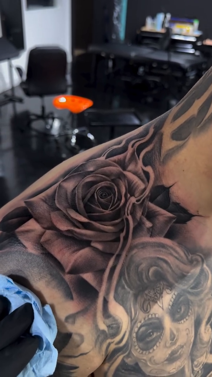 Tattoo by @tattoo_beez — black_and_grey, realism