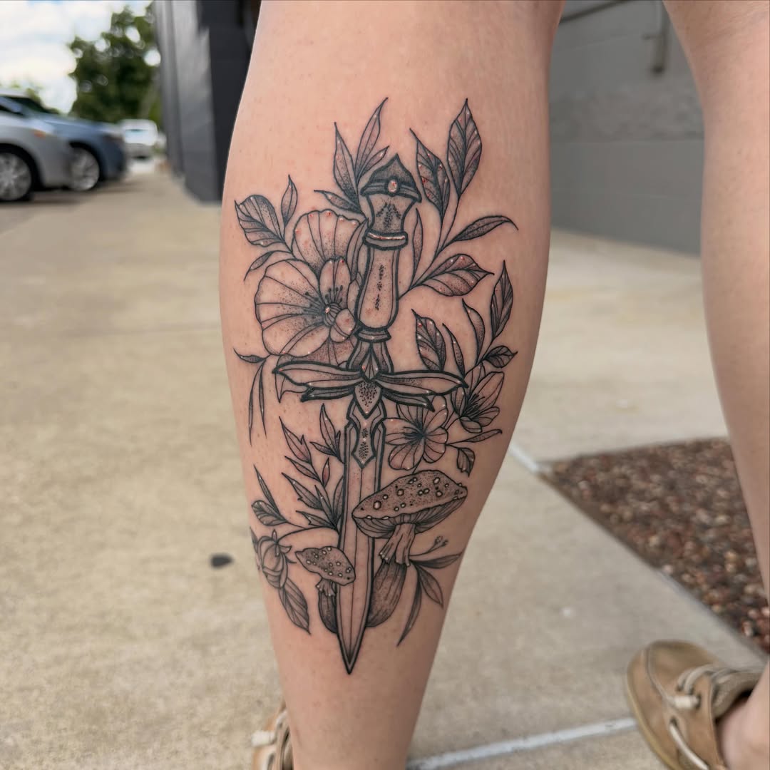 Tattoo by @ericarose_tattoos β fine_line, black_and_grey