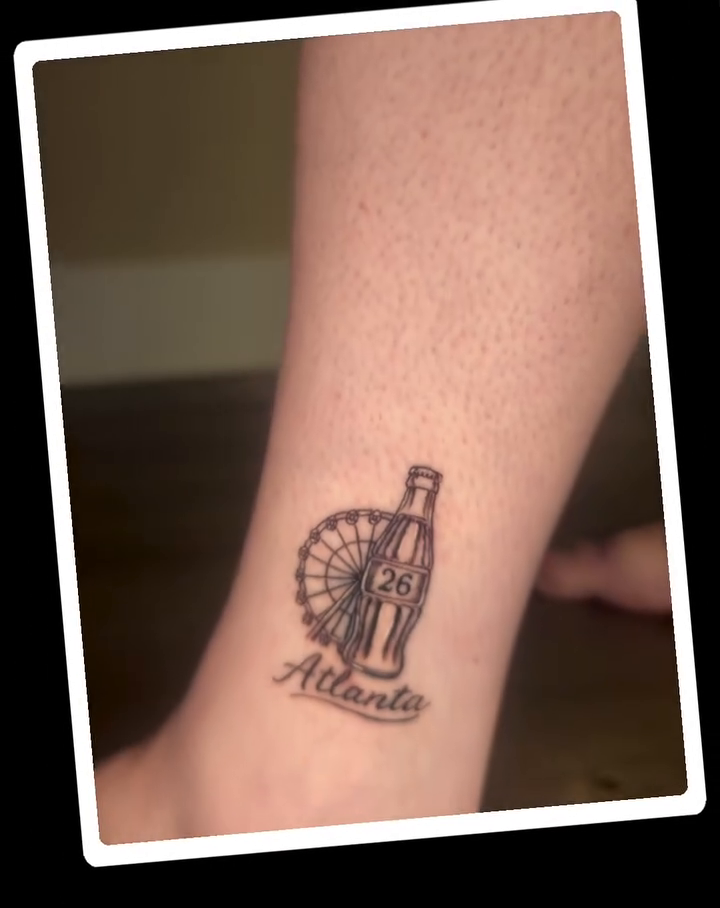 Minimalist tattoo on the leg by InkedByJide Tattoo, Atlanta, Georgia