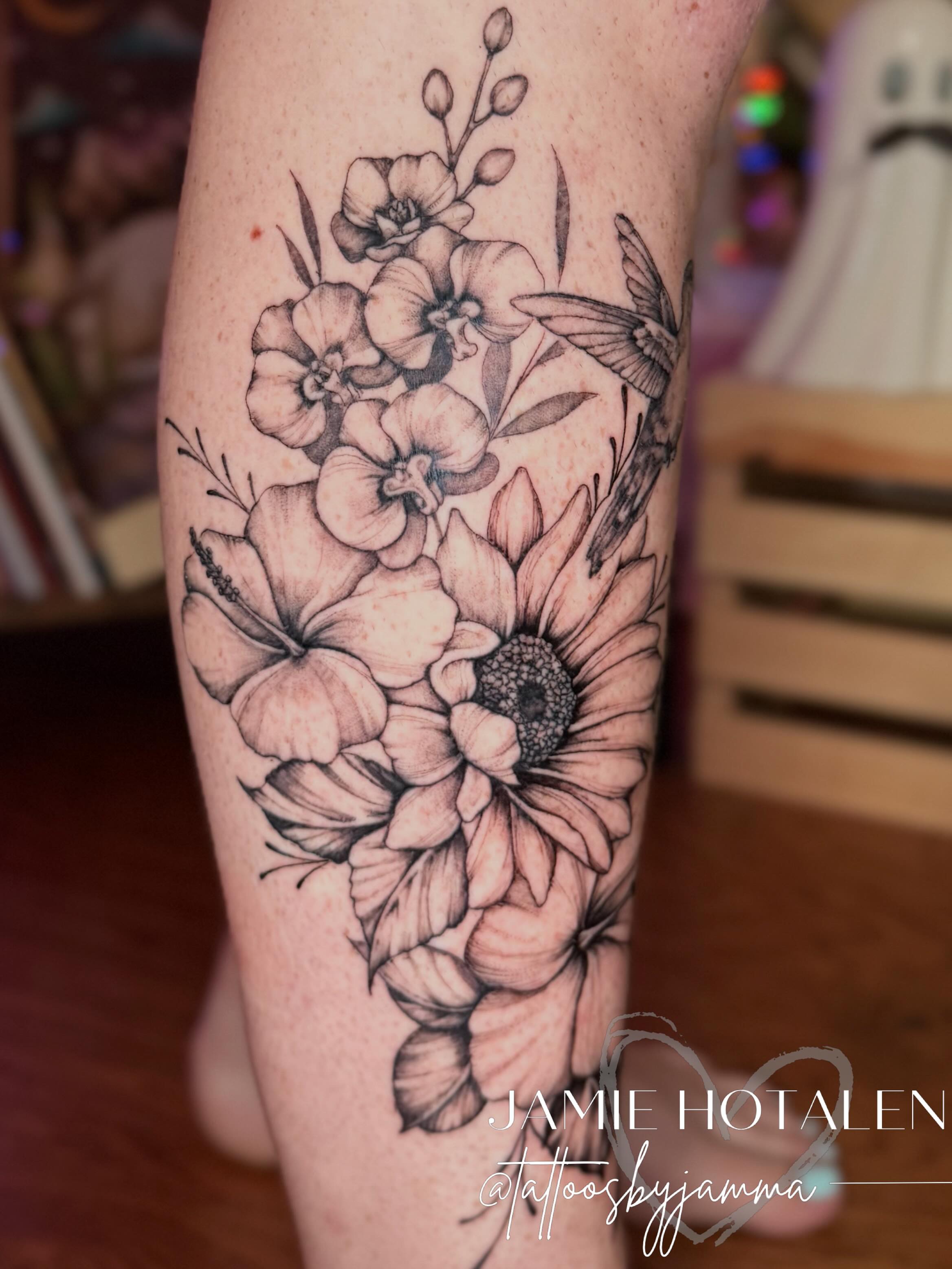 Floral bouquet realism tattoo on the forearm by πππππππ π½π² ππππππ π°πππππ π πΉππππ π·ππππππβ¨