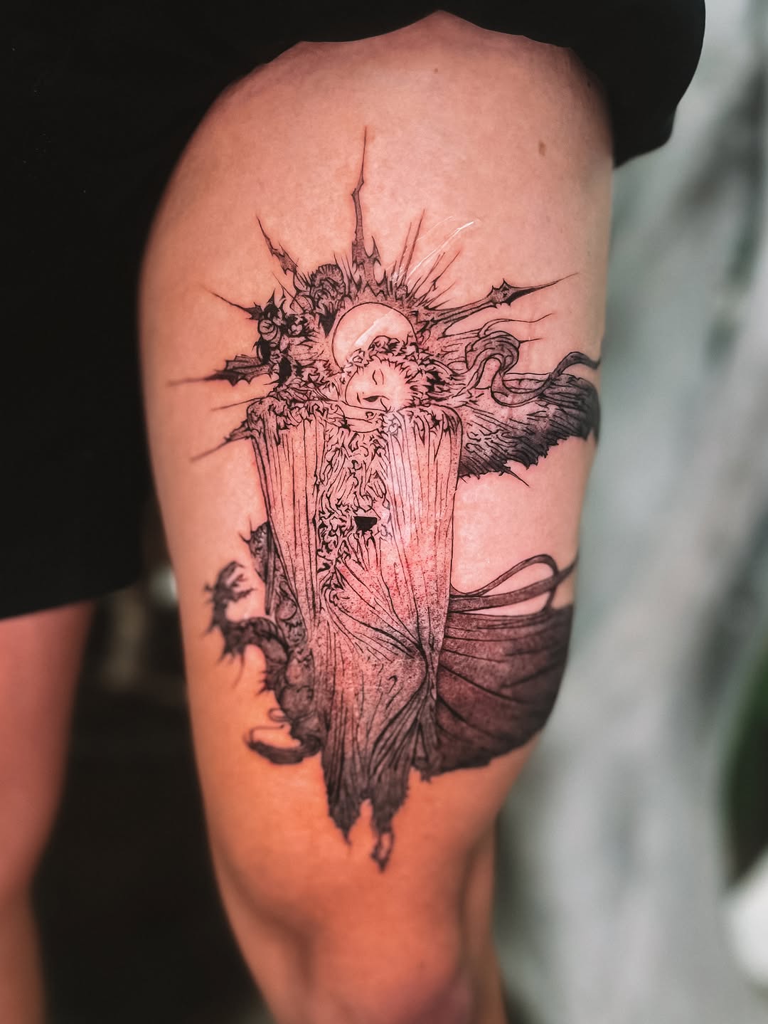 Tattoo by @sebrinapham — illustrative, black_and_grey