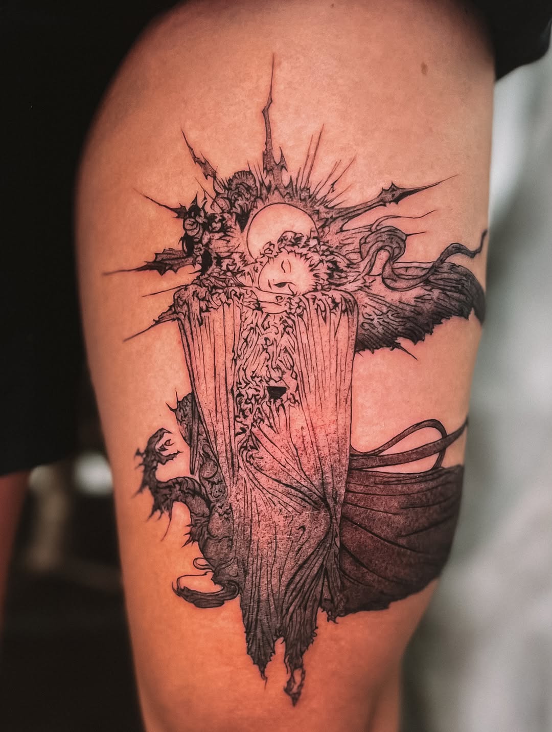 Tattoo by @sebrinapham — illustrative, black_and_grey