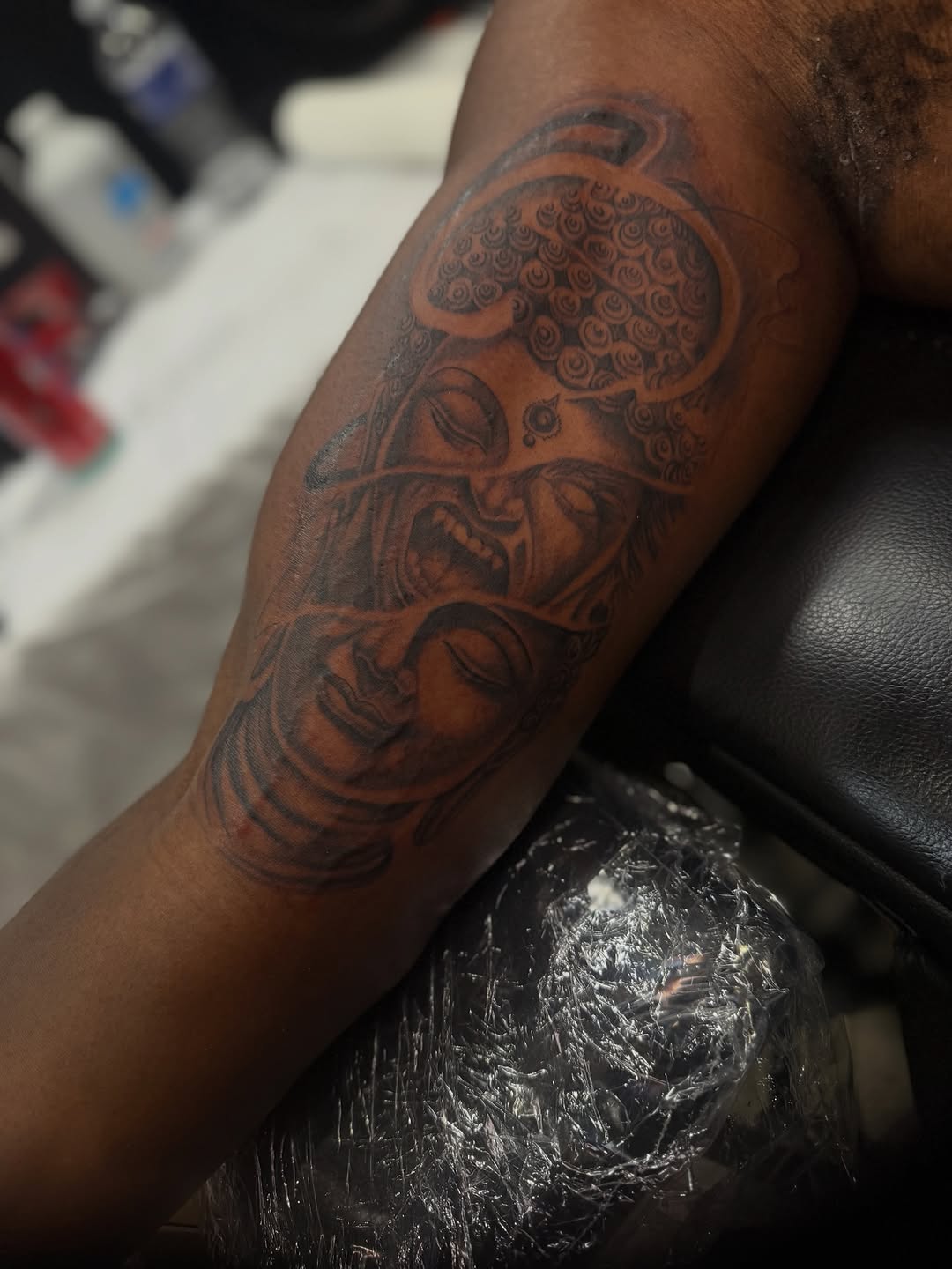 Tattoo by @godqueenkairoh — black_and_grey, realism
