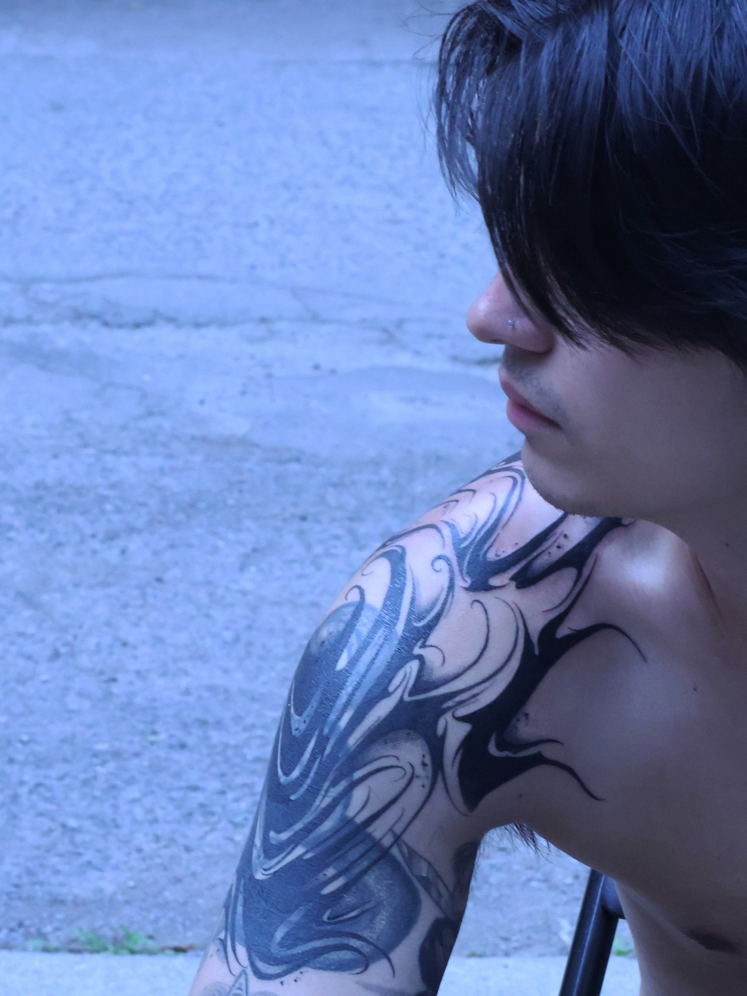 Tattoo by @moosongblack — black_and_grey