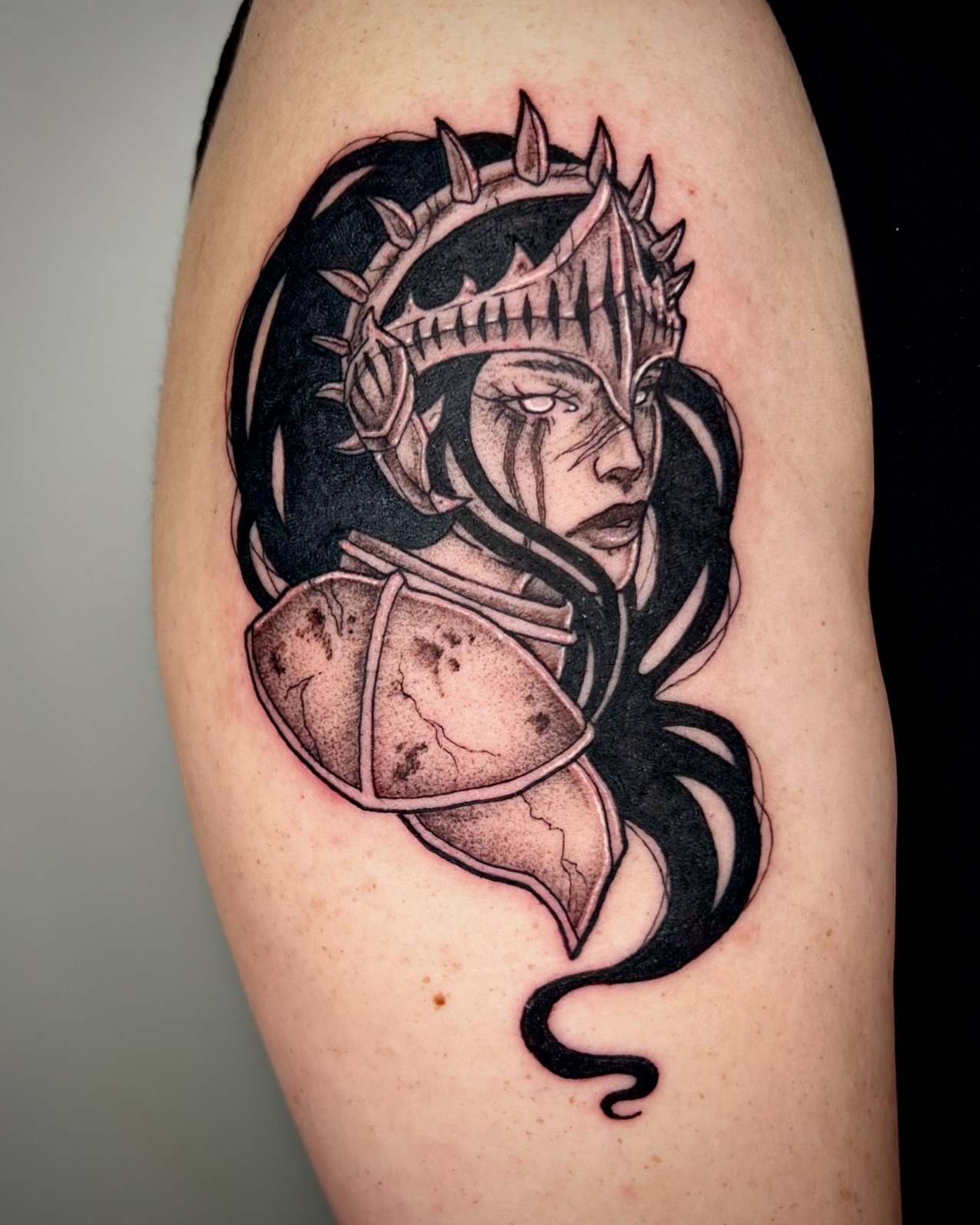 Tattoo by @olympe_ktattoos — dotwork, dark_realism