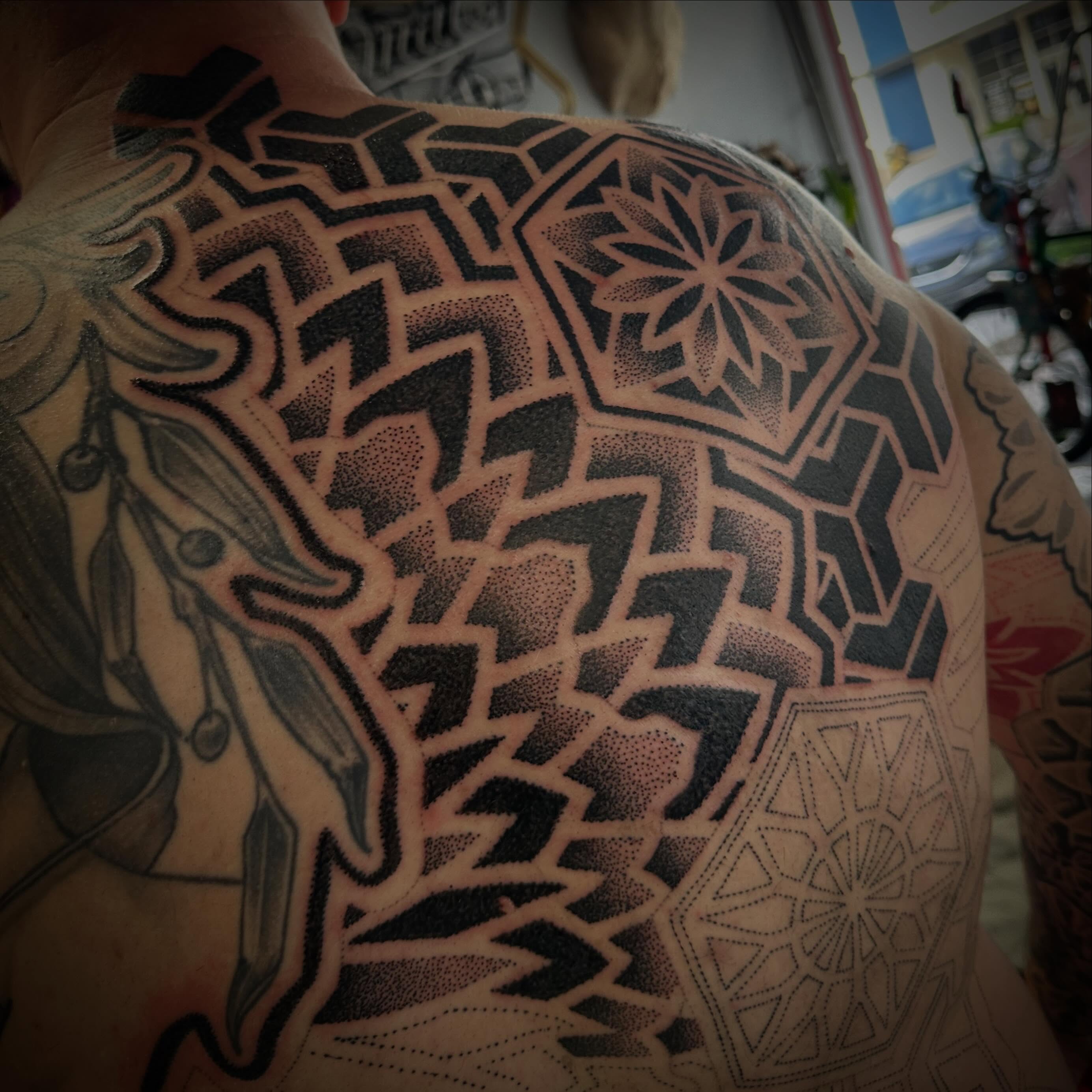 Tattoo by @chadjphillips — dotwork, geometric