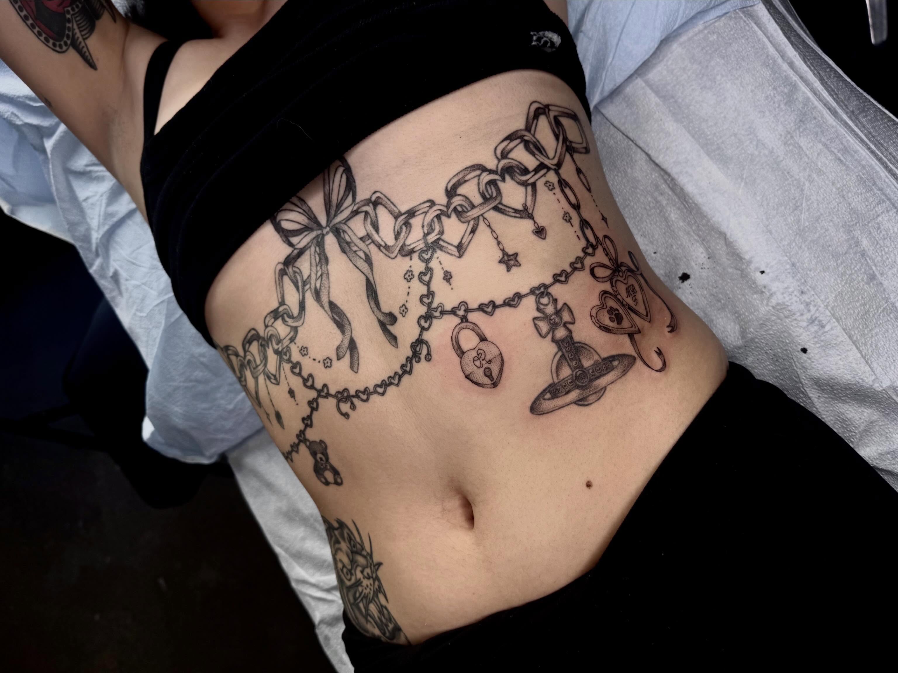 Tattoo by @deadgirlnextdoor — black_and_grey