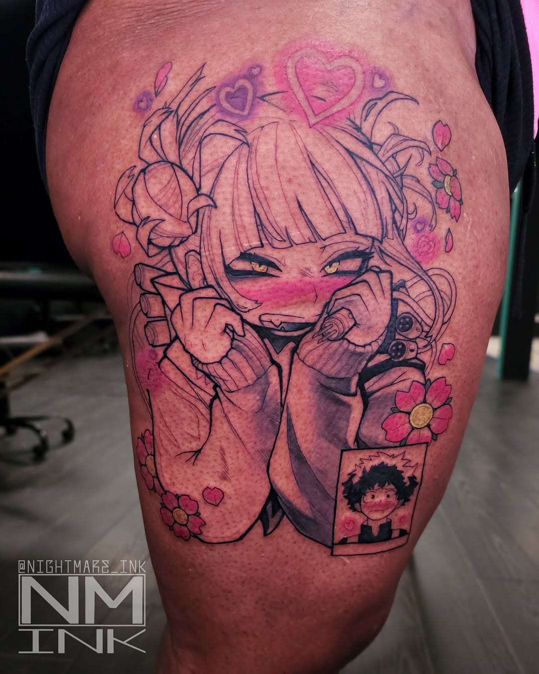 Tattoo by @nightmare_ink — anime, dotwork