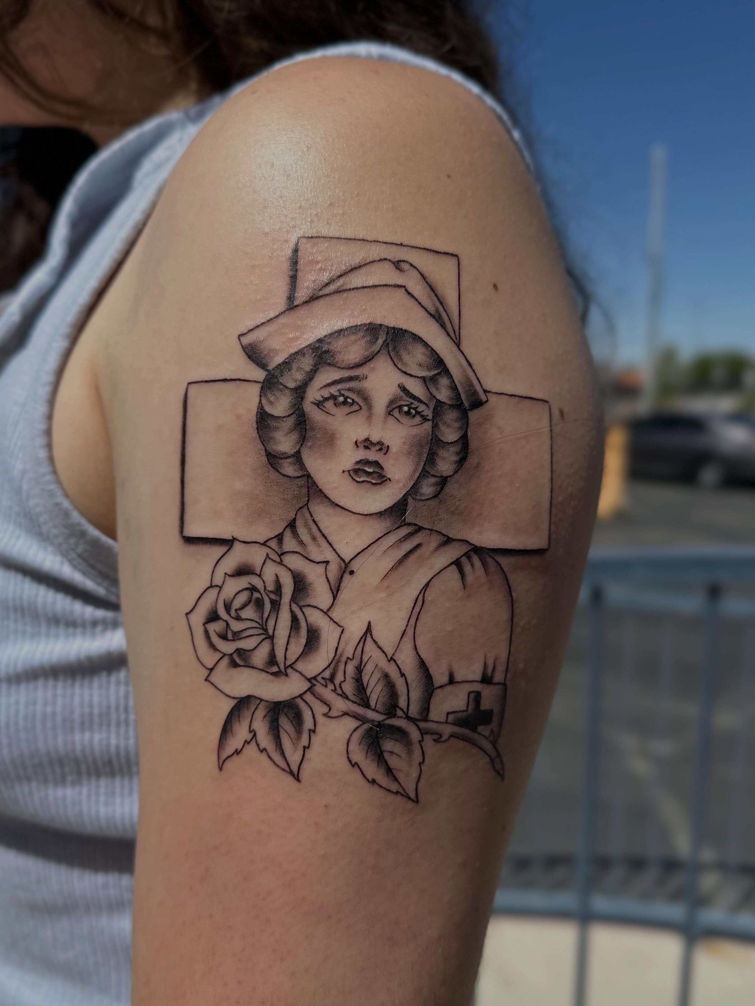Tattoo by @leslieluck — black_and_grey, realism
