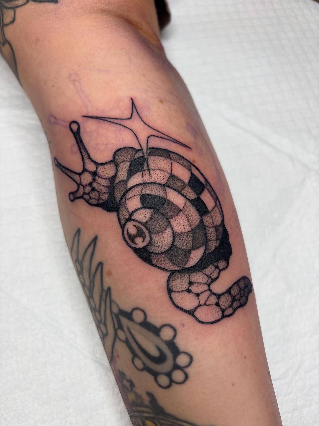 Tattoo by @carly.tattoos — black_and_grey, dotwork