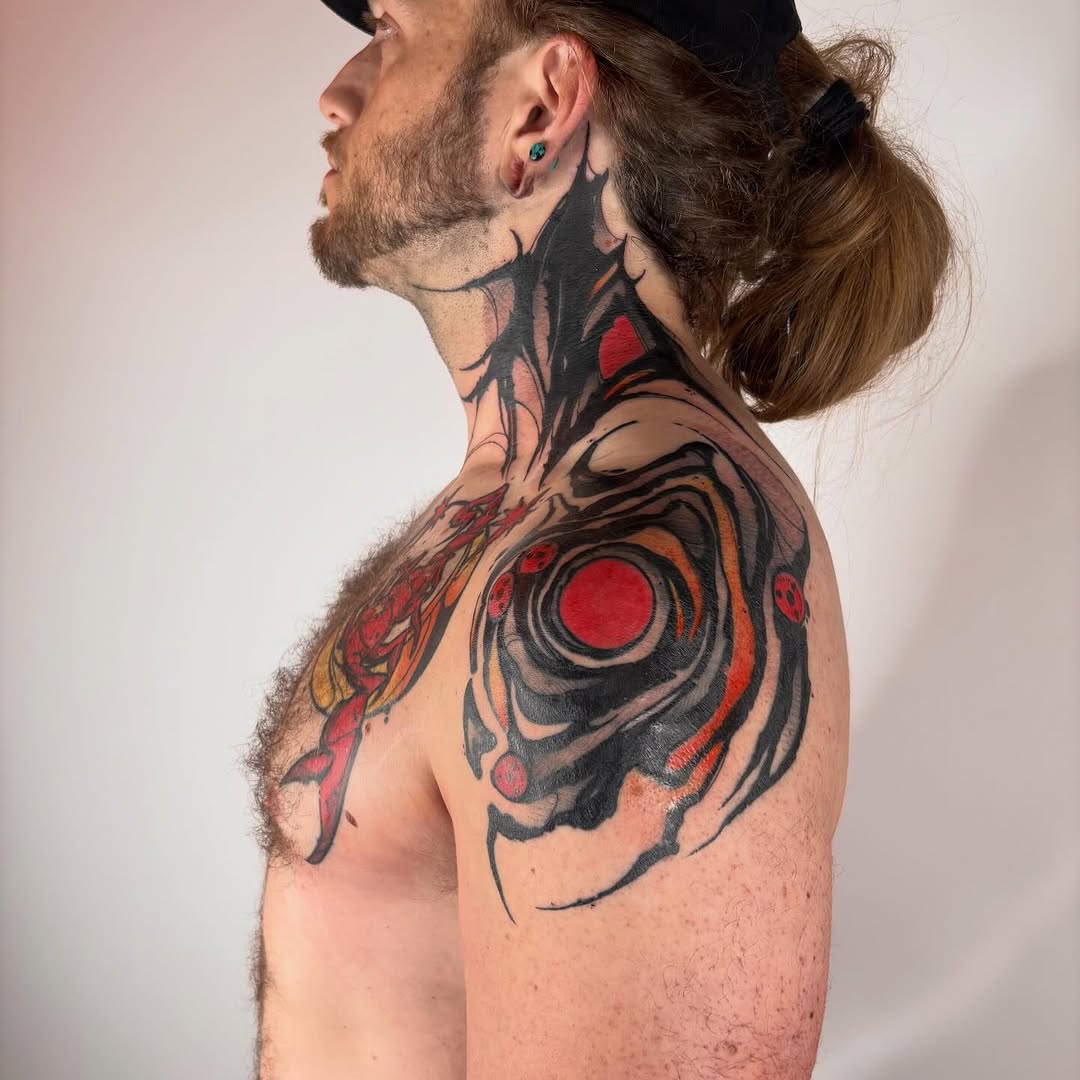 Tattoo by @ghost_ham — trash_polka, blackwork