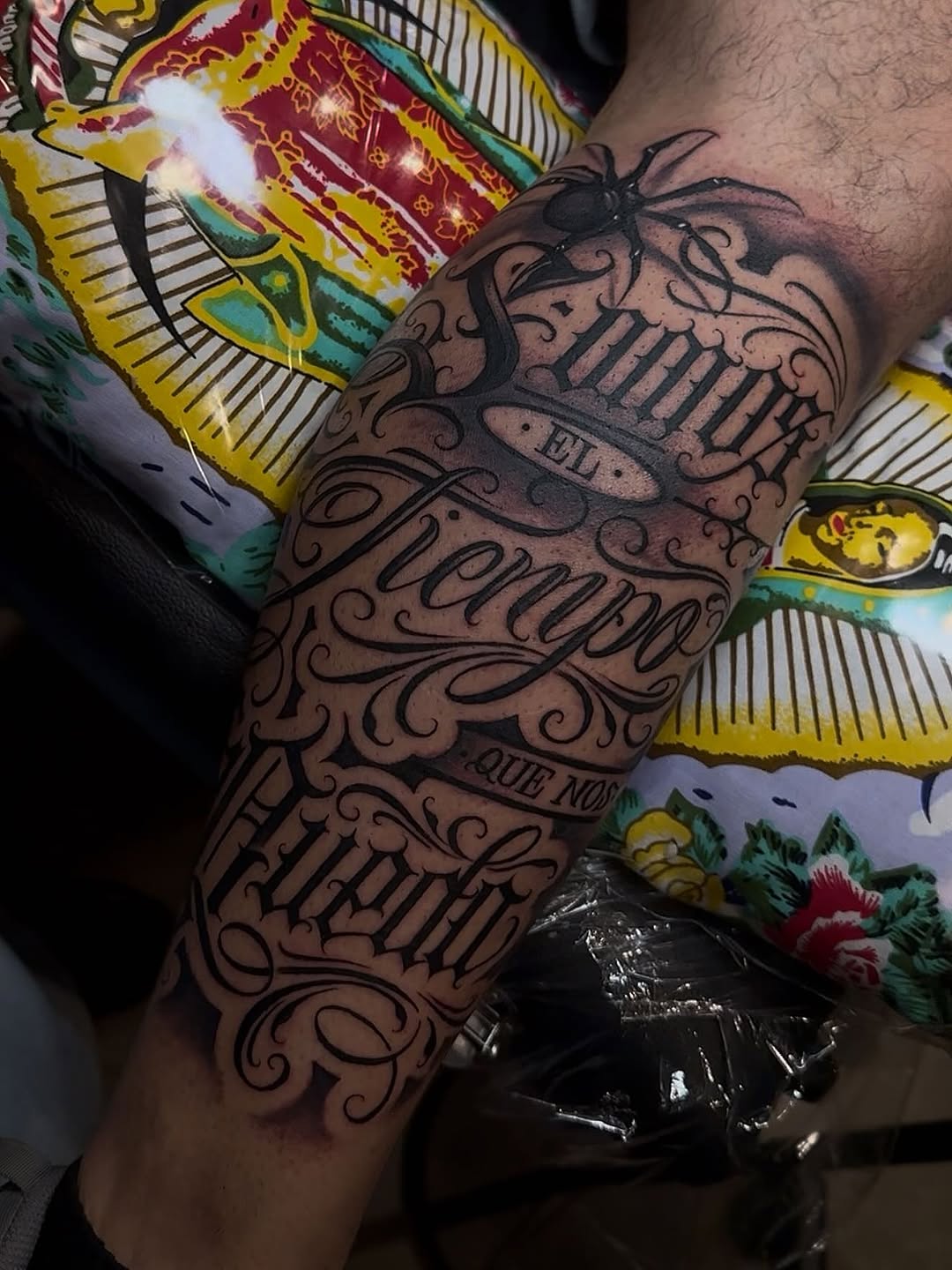 Tattoo by @smukonetattoos — lettering_script, chicano