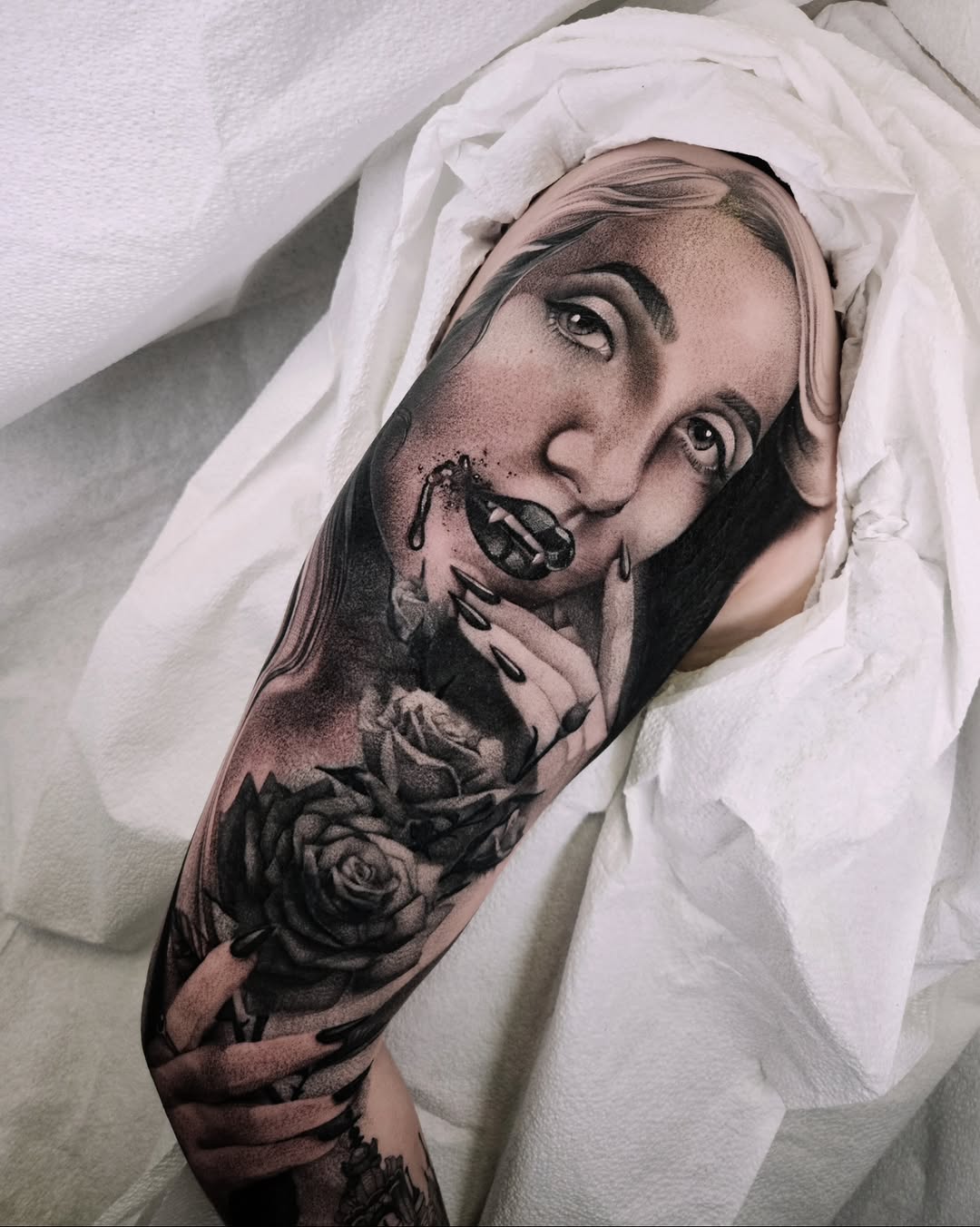 Tattoo by @fermented_ink — realism, dark_realism