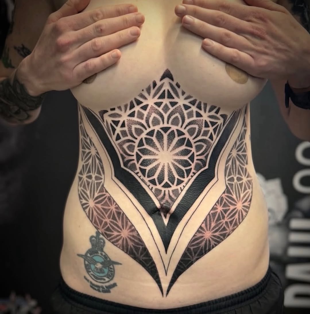Tattoo by @paul_schnellmynuts — geometric, dotwork