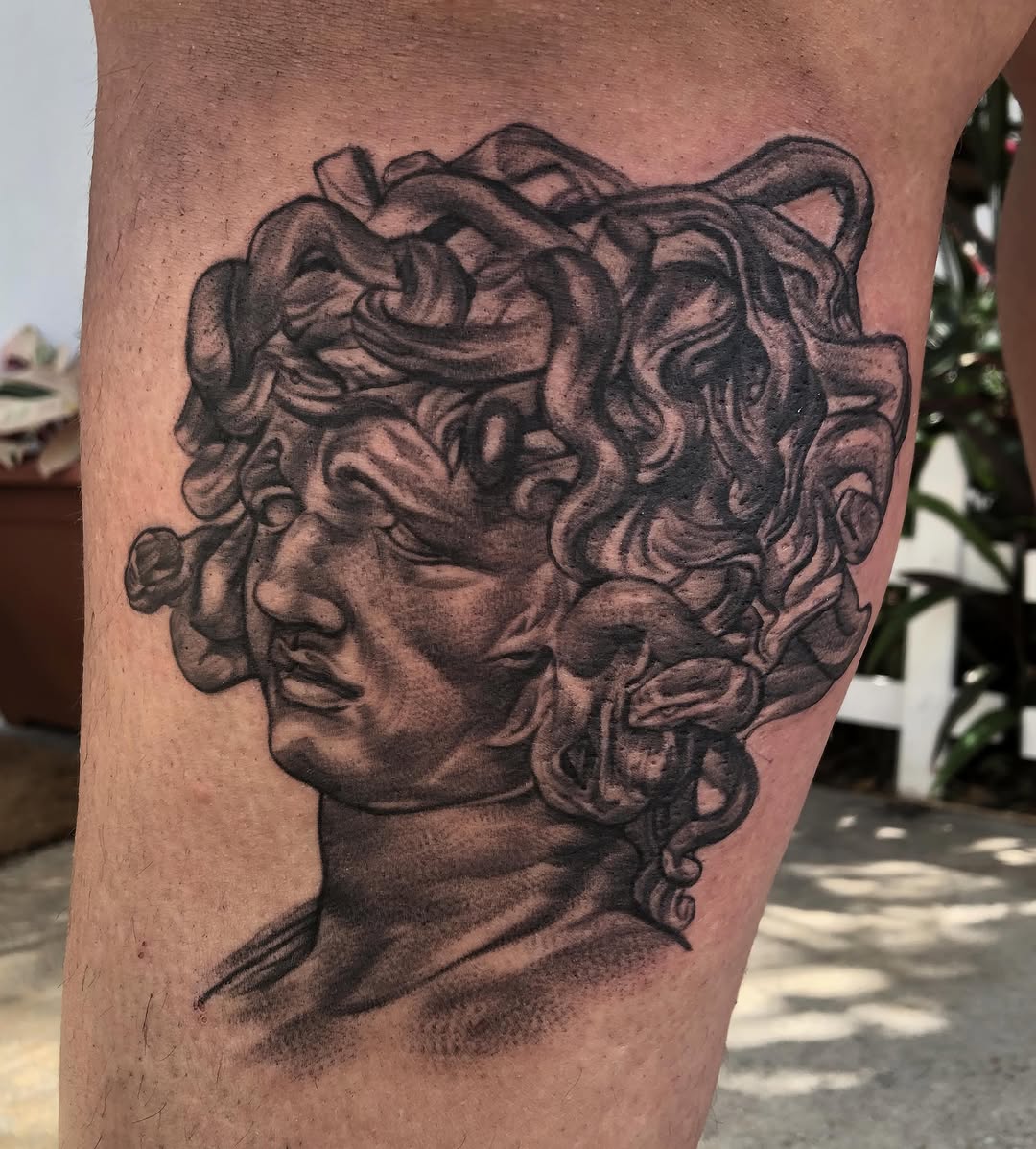 Tattoo by @cv__tattoo — realism, black_and_grey