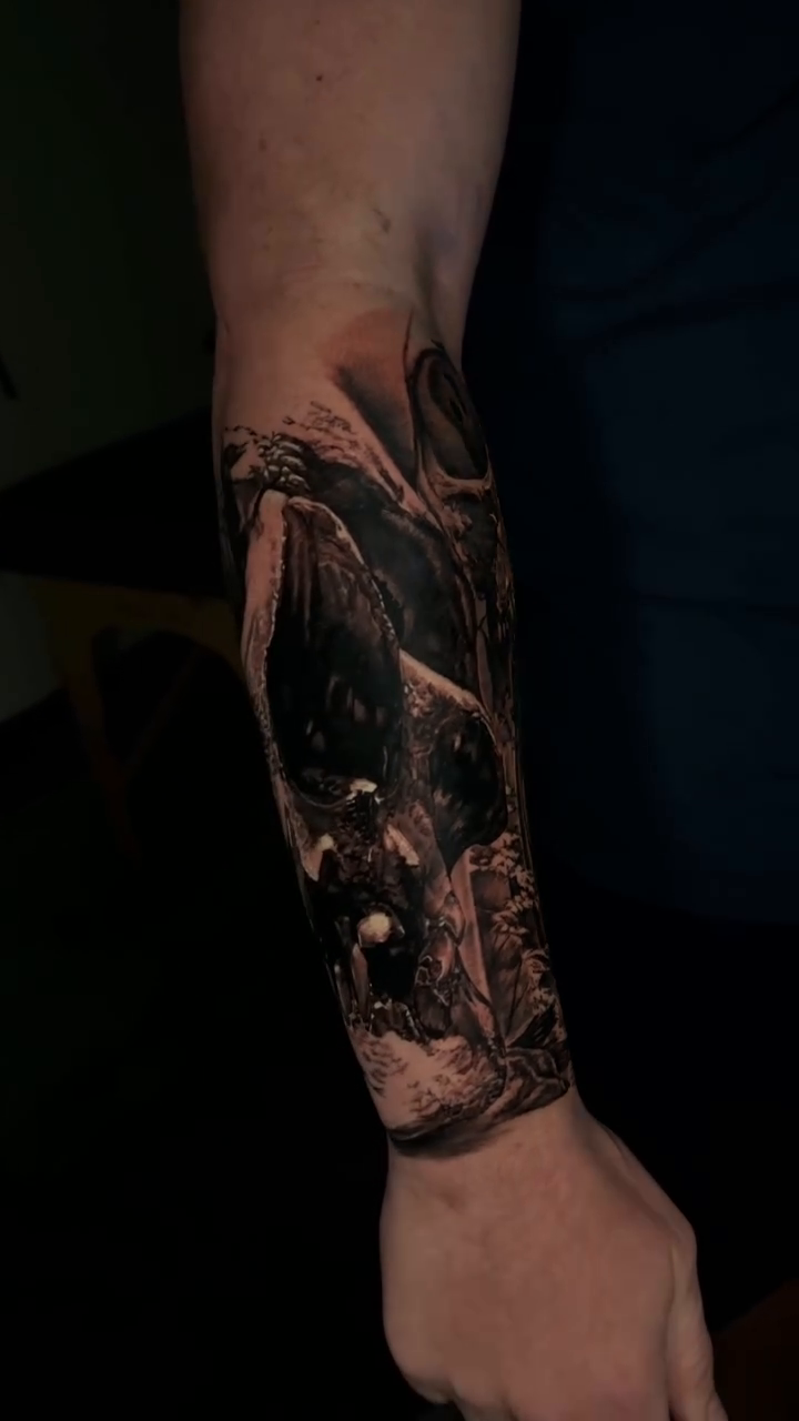 Tattoo by @billybadazz95 — dark_realism, black_and_grey