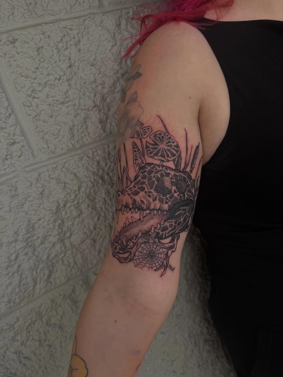 Tattoo by @mystic_moore — black_and_grey, dark_realism