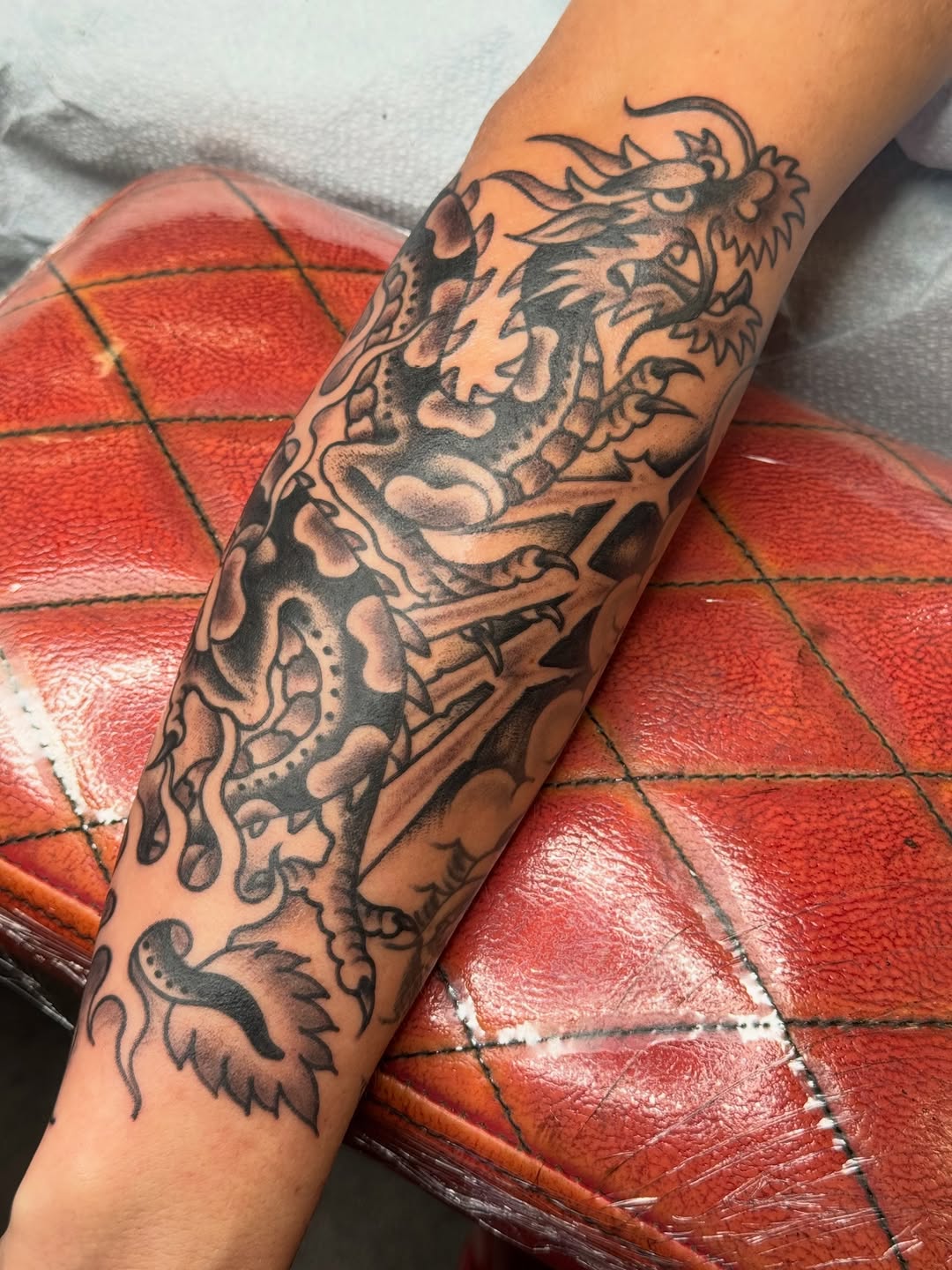 Tattoo by @benkarnofsky — japanese_irezumi, black_and_grey