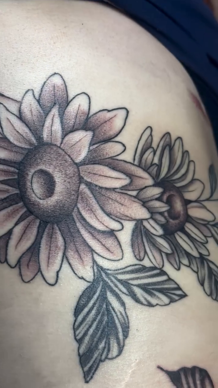 Tattoo by @chloerose.tattoos — black_and_grey, realism
