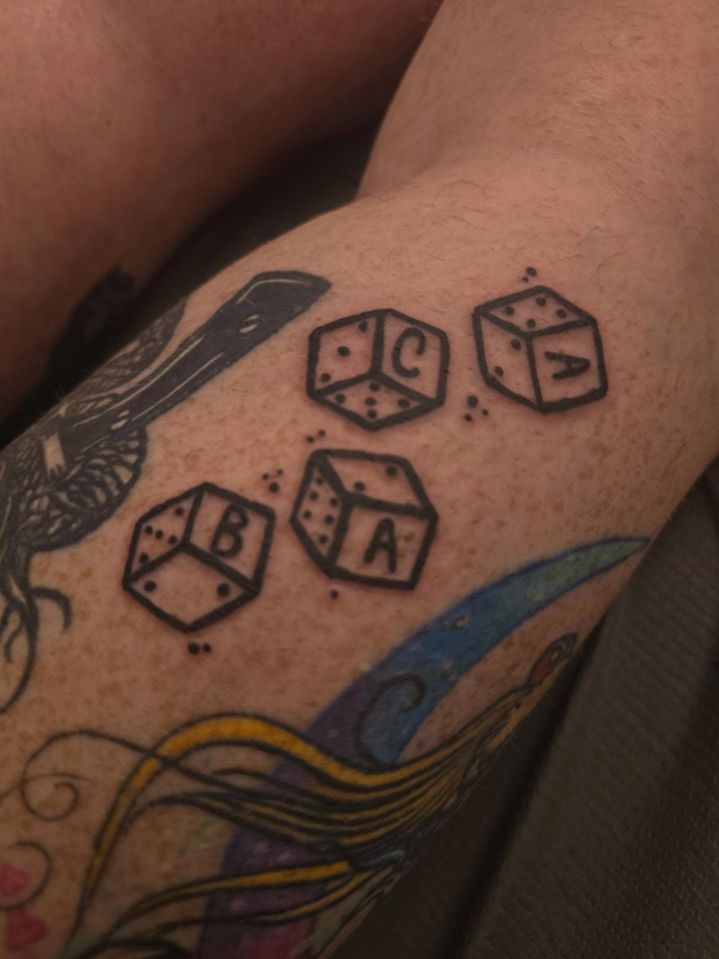 Dice geometric tattoo on the forearm by Lor ✨️Tattoo Artist✨️