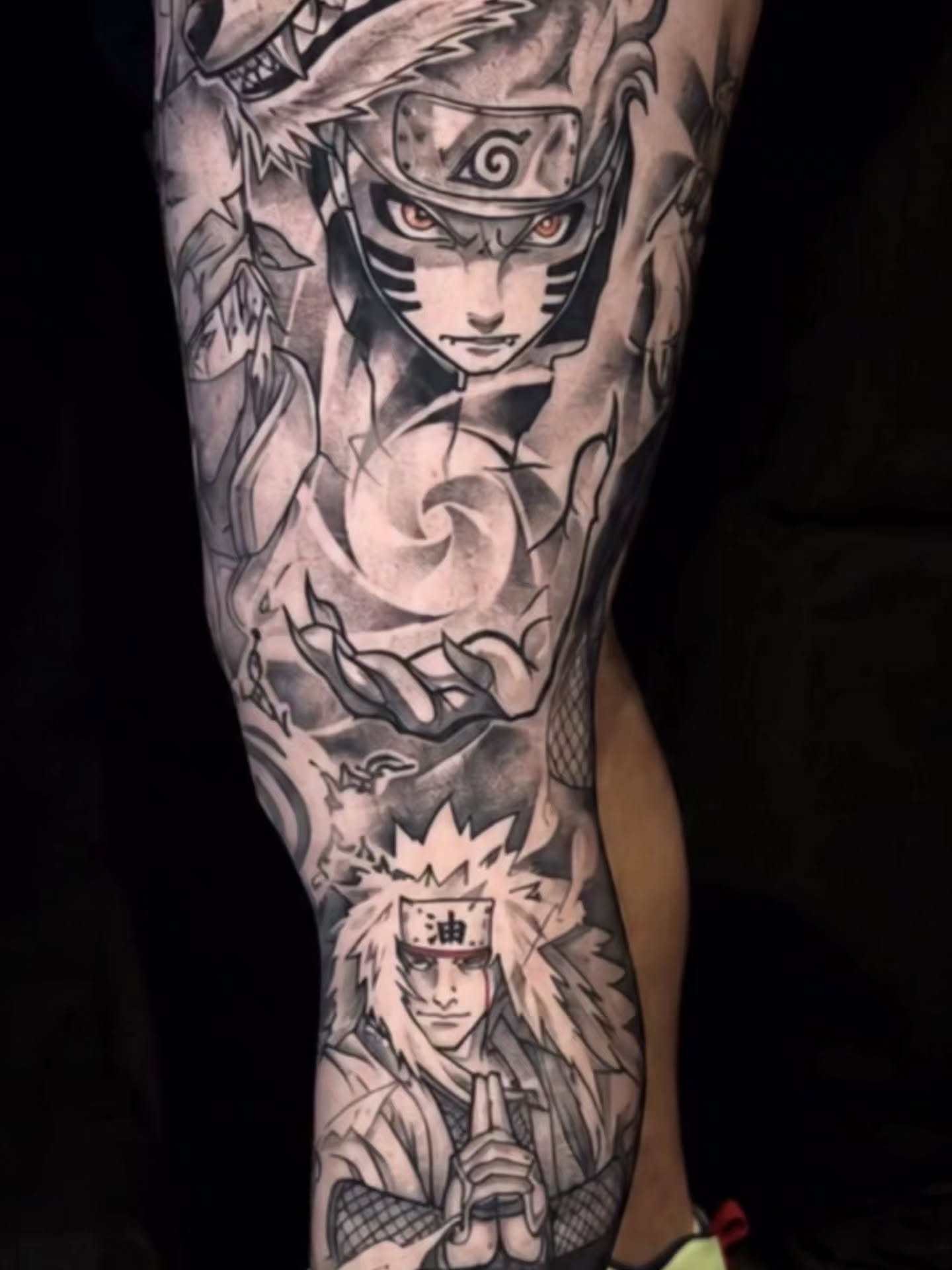 Tattoo by @angiestoki — anime, black_and_grey