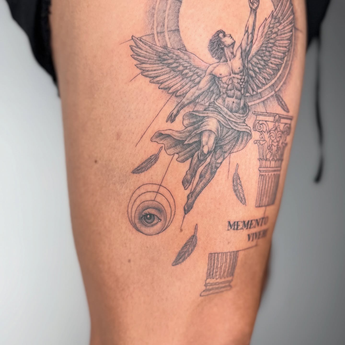 Tattoo by @sailorose_ — black_and_grey