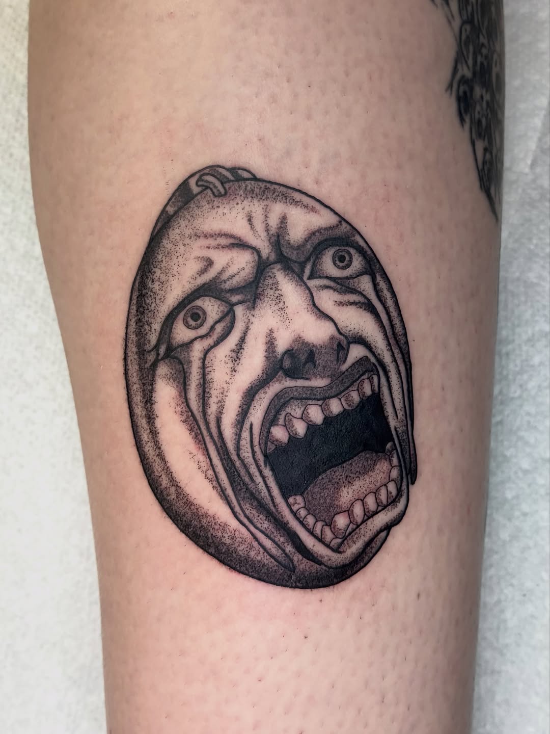 Tattoo by @tattoos_by_compton โ black_and_grey, dotwork