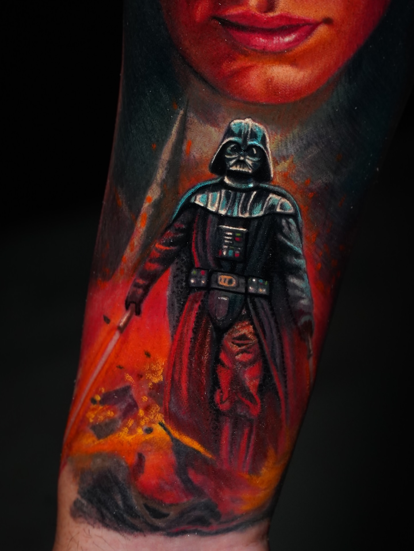 Darth vader realism tattoo on the forearm by Luis Gil