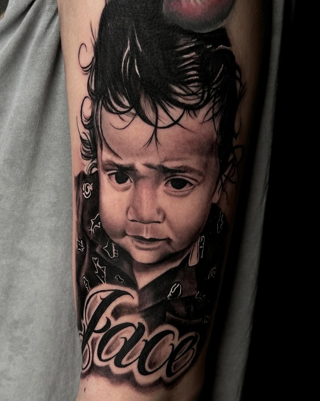 Tattoo by @tatt2ant — realism, lettering_script