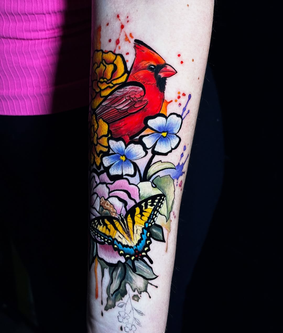 Tattoo by @songsparrowink — watercolor, realism