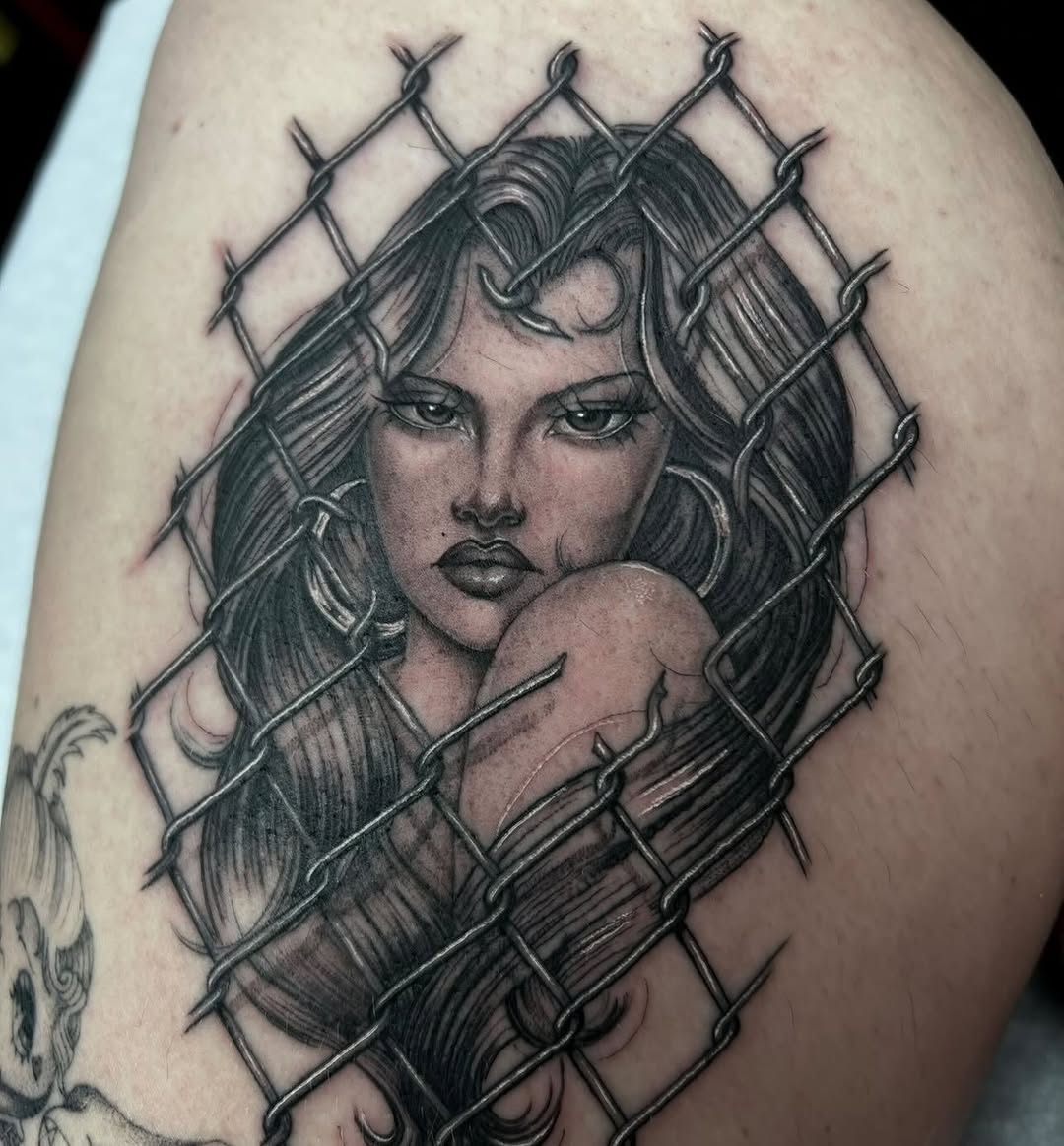 Tattoo by @baleriebees — chicano, black_and_grey