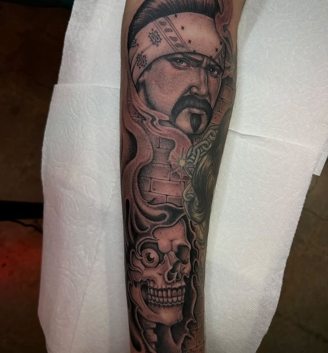 Tattoo by @baleriebees — chicano, realism