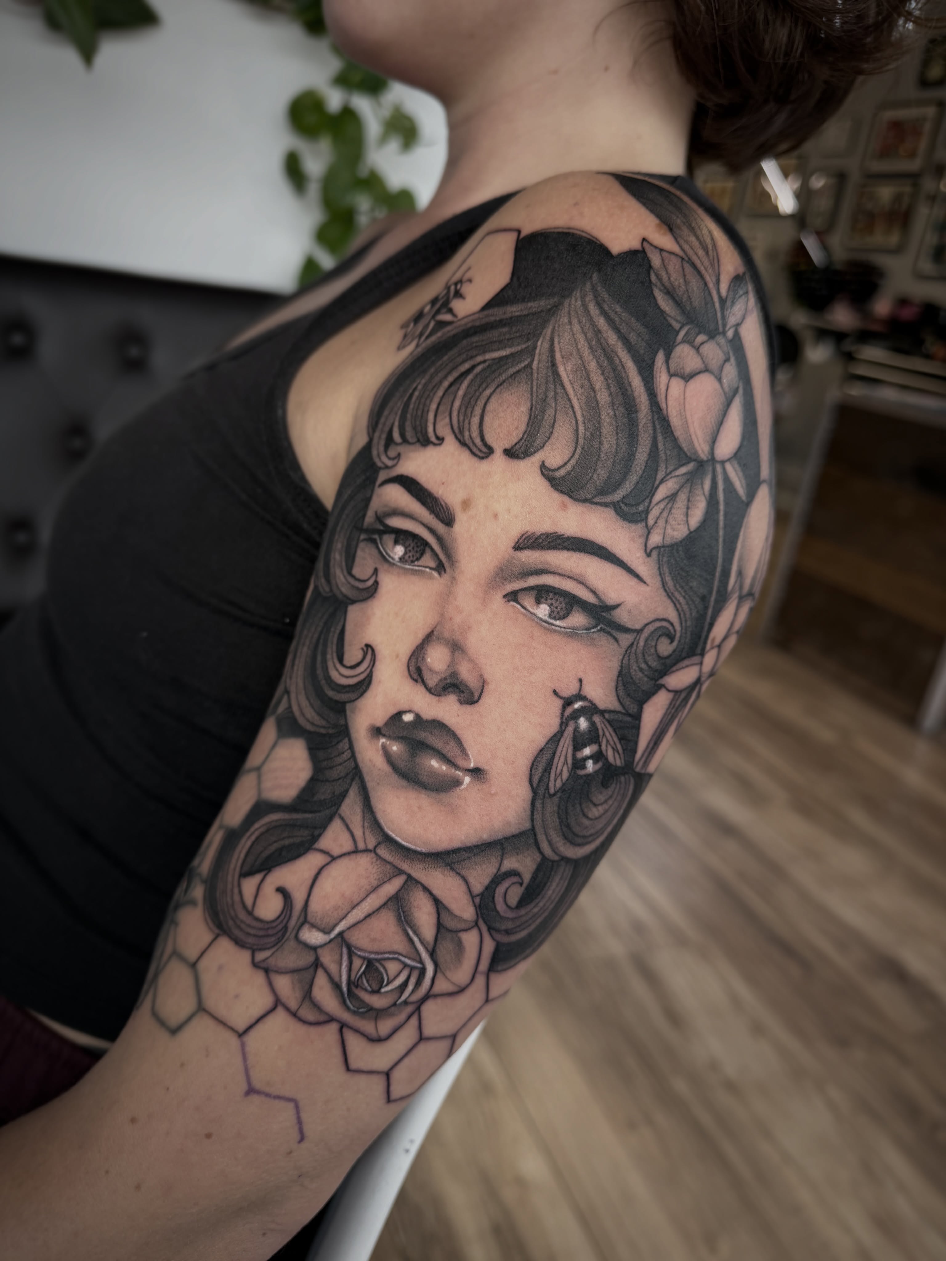 Tattoo by @hotmessnation — american_traditional, black_and_grey