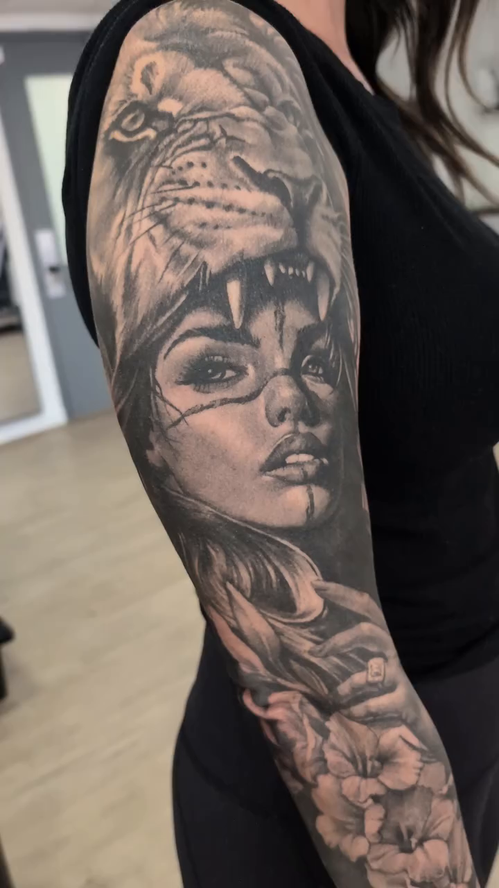 Tattoo by @alex.capatina.tattoos — dark_realism, black_and_grey