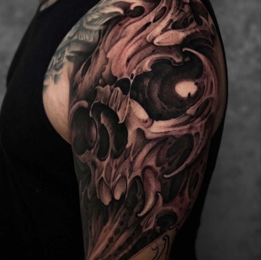 Tattoo by @jameshallcreative — black_and_grey, realism