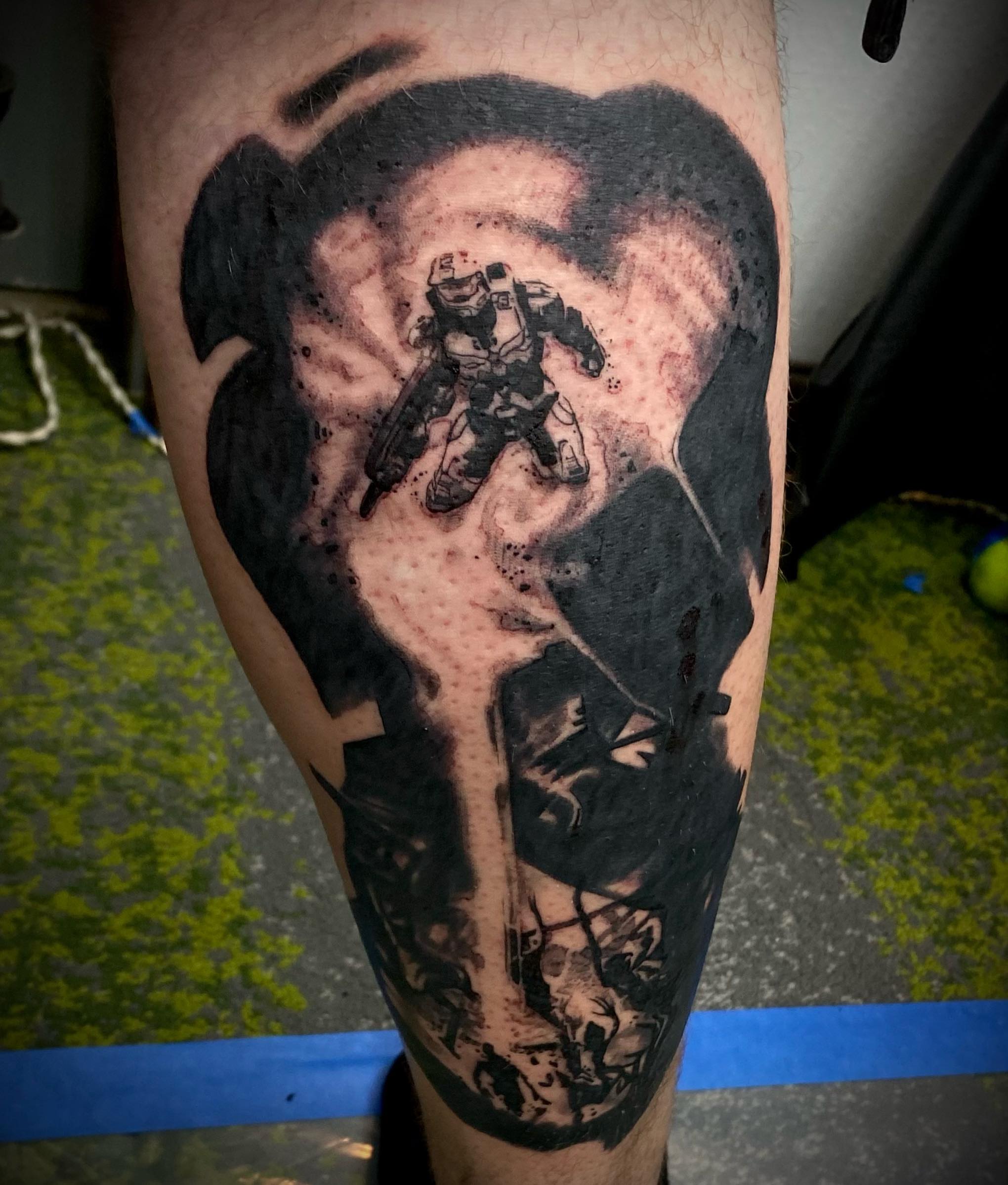 Tattoo by @tattooartist_rileyalexander — black_and_grey