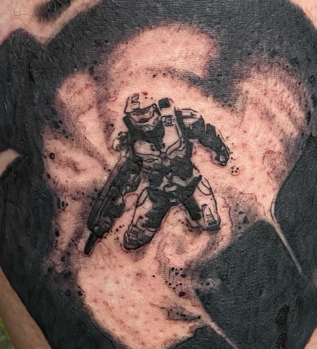 Tattoo by @tattooartist_rileyalexander — black_and_grey