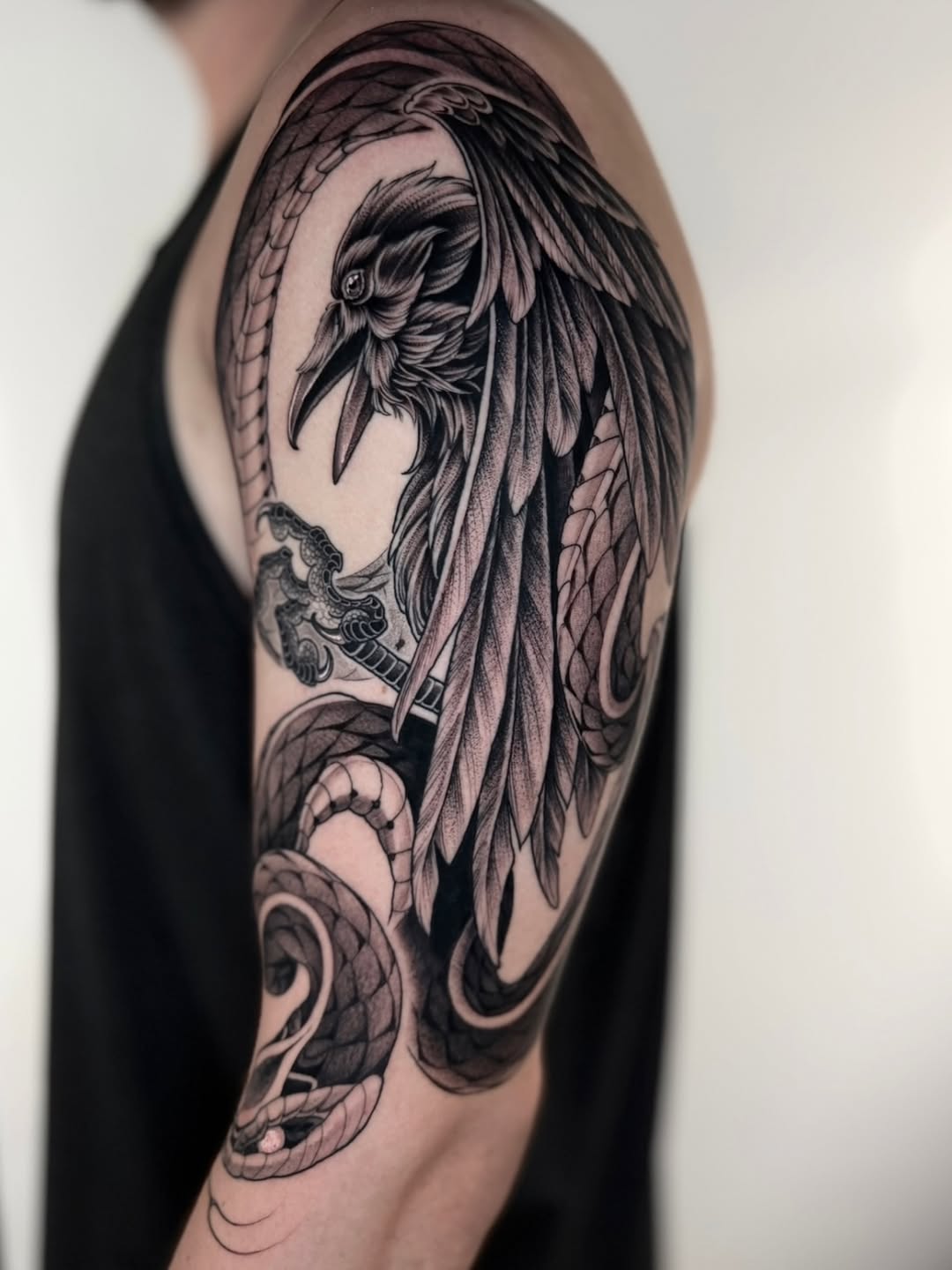 Tattoo by @robbiepina — black_and_grey, realism