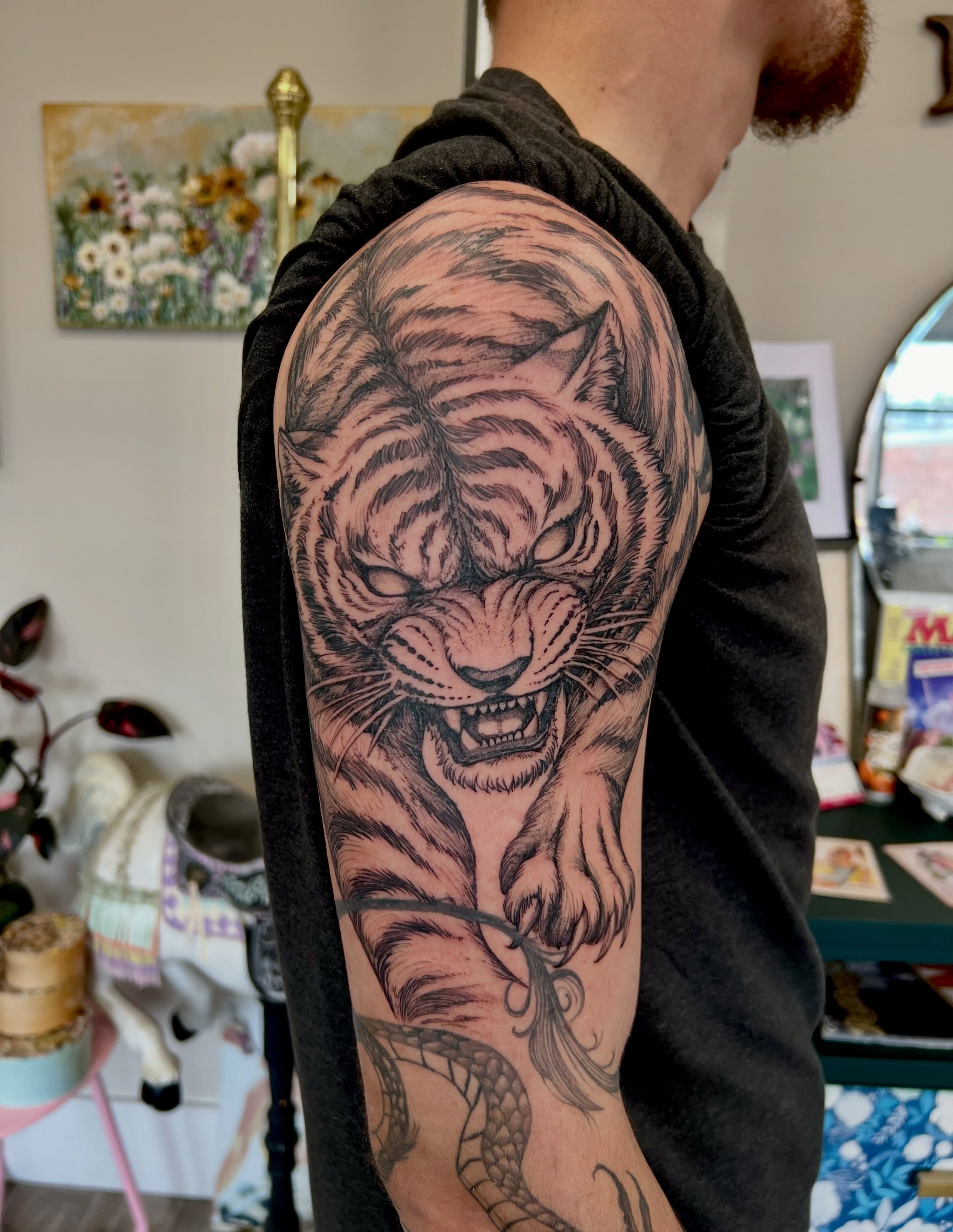 Tattoo by @tattoosbyamandabv โ realism, black_and_grey